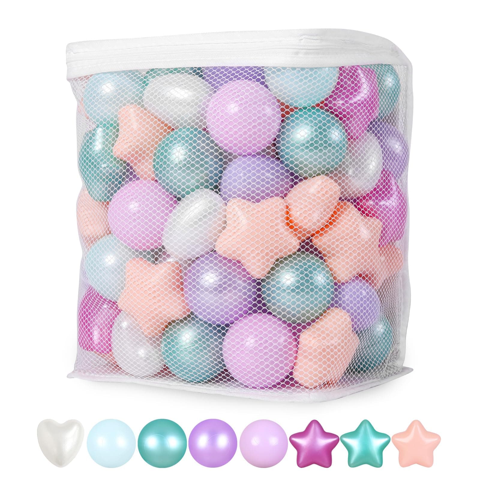 RealhahaStar Ball Pits Balls for Toddlers, Plastic Star Balls for Babies Play Balls for Ball Pool Pit,Slide,Playpen Great Gift for Boys Girls