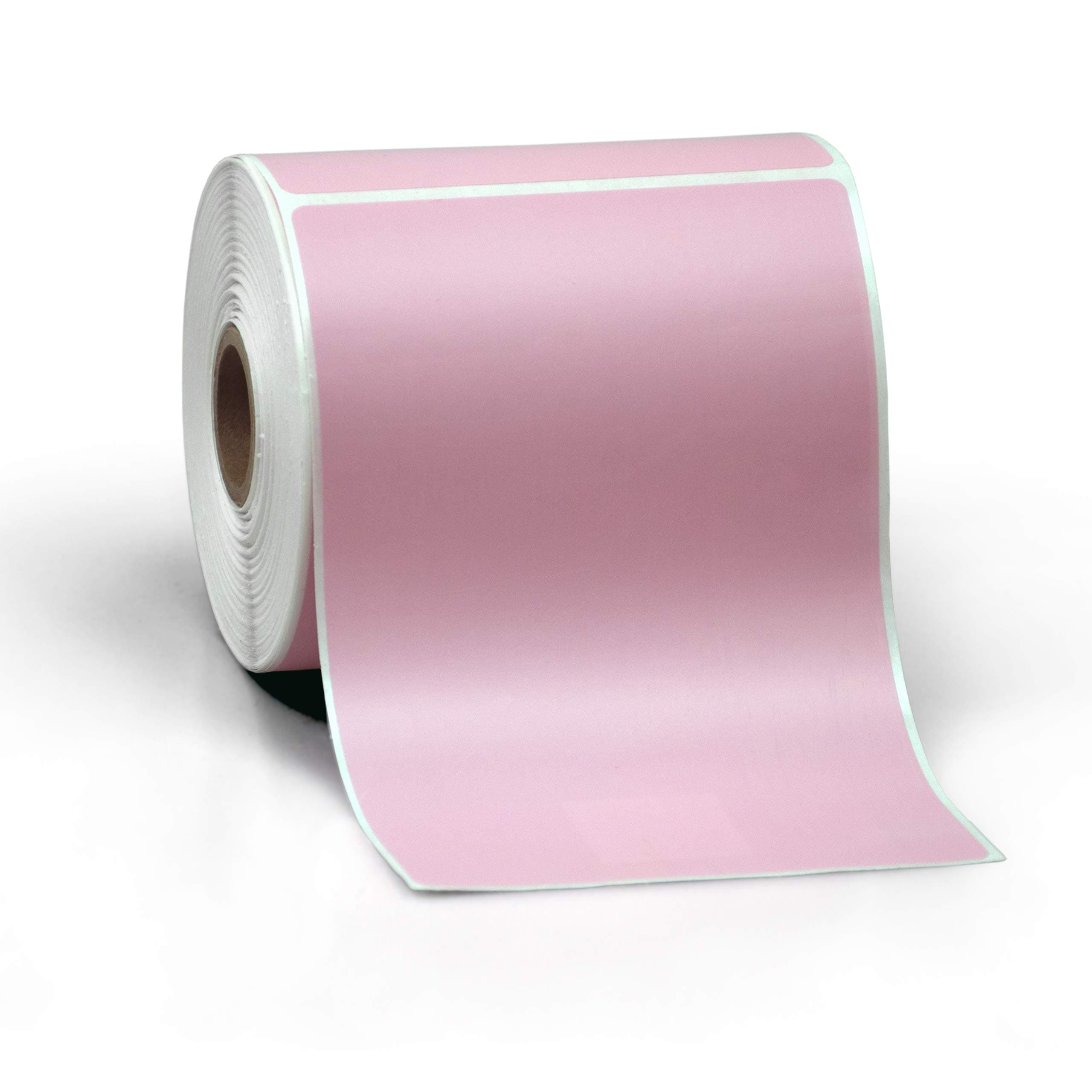 4" X 6" Direct Thermal Perforated Stickers Labels for Shipping Labels, Inventory, and Color Coding - Compatible with Zebra, Rollo, Godex and More (Pink, 1 Roll)