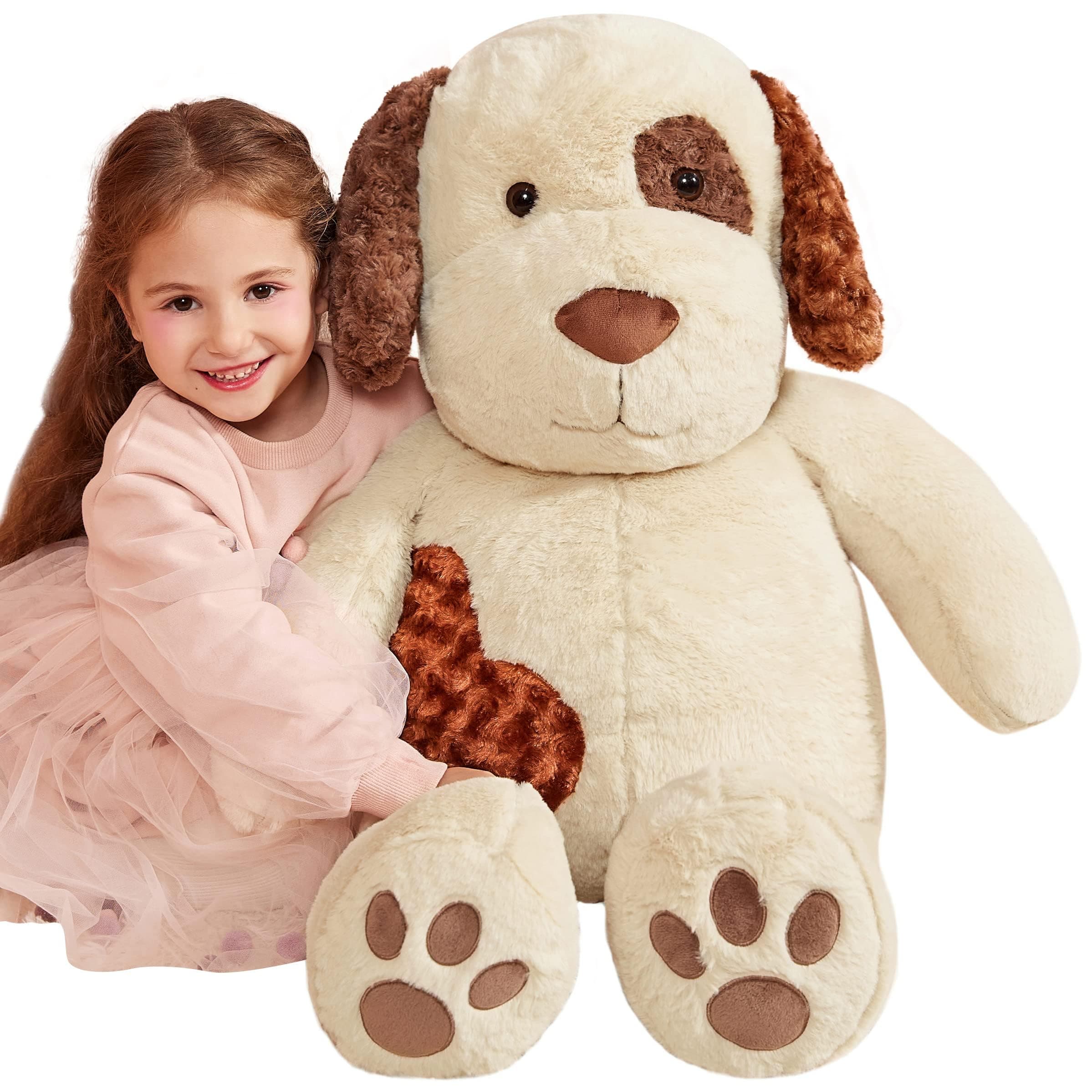 IKASA Giant Dog Labrador Stuffed Animal Plush Toys,Puppy Soft Toy Large Cute Huge Jumbo Big Size Plushie,Gifts for Kids (30 inches, Light Brown)