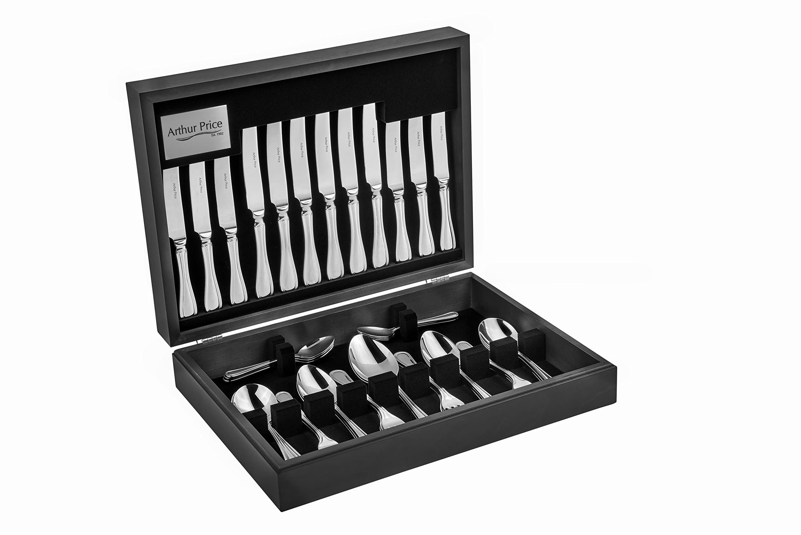 Arthur PriceEvery Day 44-Piece Britannia 6-Person Canteen, Stainless Steel, Silver, 46 x 29.5 x 10 cm