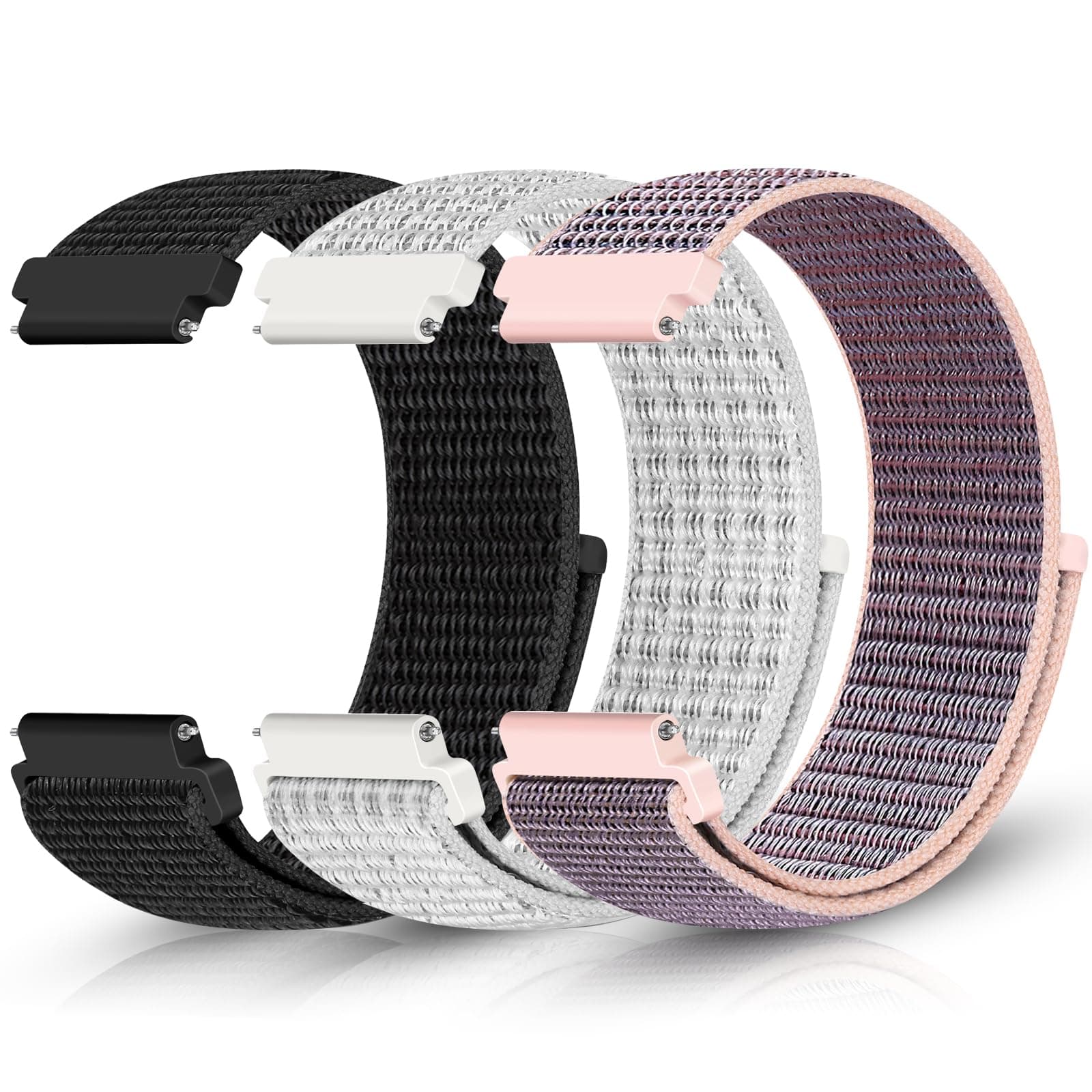 Sport Loop Nylon Band 16mm 18mm 19mm 20mm 22mm Watch Band Quick Release,Soft Fabric Nylon Adjustable Replacement Wristband Strap for Men Women