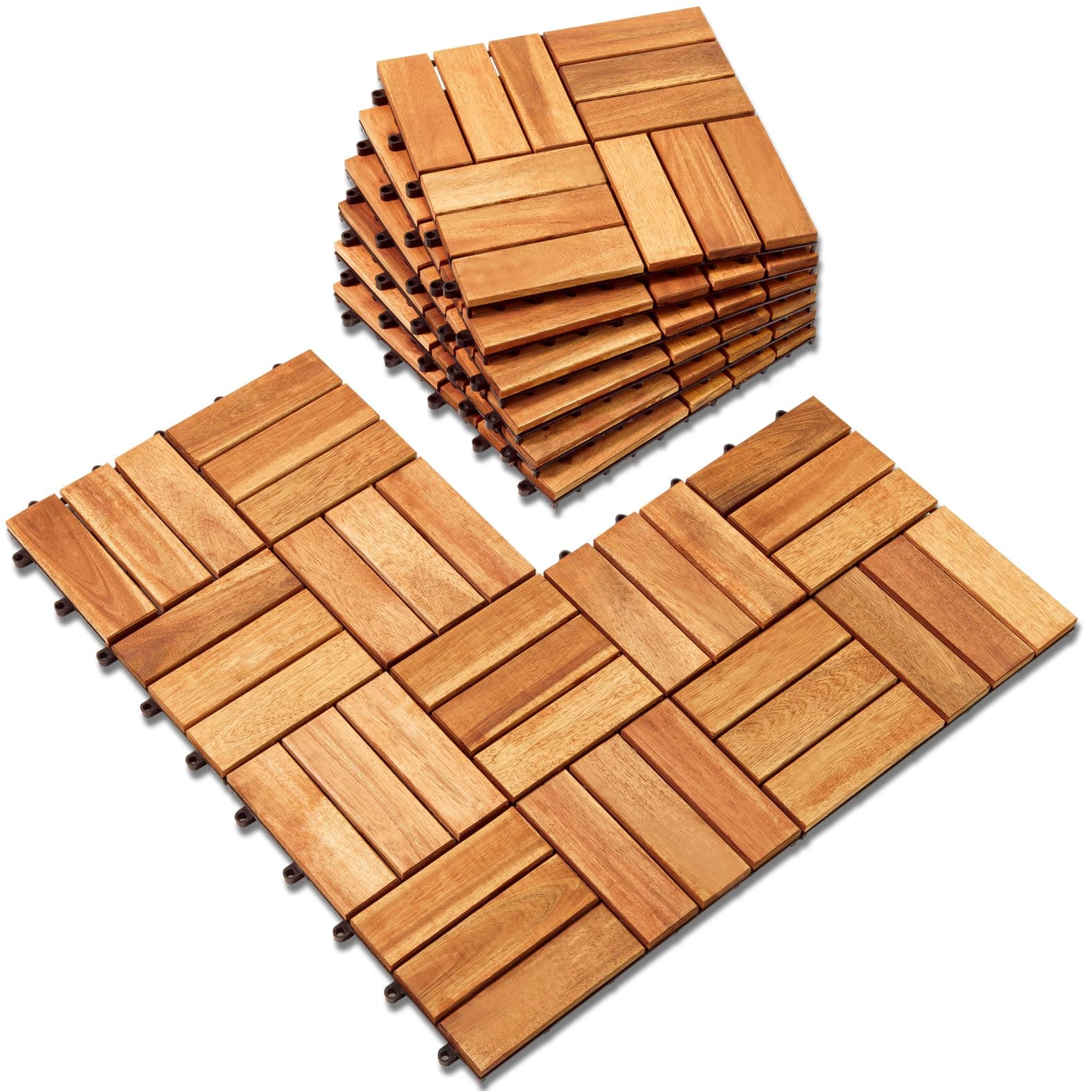 Acacia Deck Tiles - 12 Slat