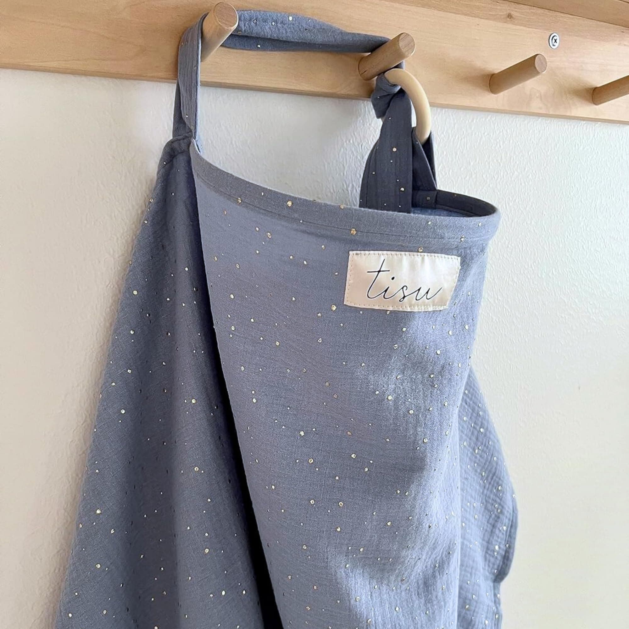 TISU Nursing Cover for Breastfeeding with Wire | Breathable Soft Muslin Cotton | Baby Breast Feeding & Pumping Apron | Nurse Shawl | Multi Use Baby Car Seat Stroller Cover (Light Blue)