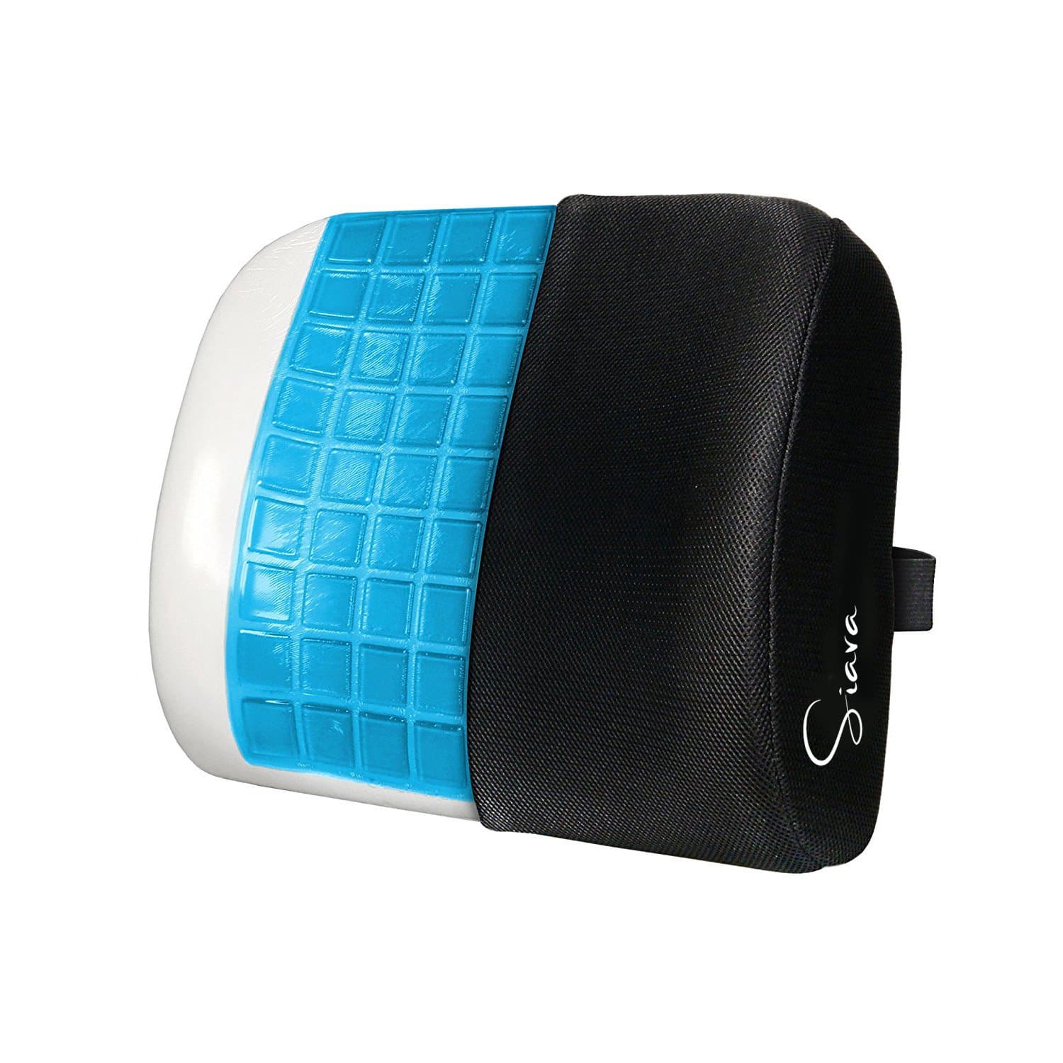 Siava Orthopaedic Lumbar Support, Lordosis Cushion and Back Pillow with Cooling Gel Layer, Encourages Orthopedically Correct Seating Position in the Office, Car and When Travelling