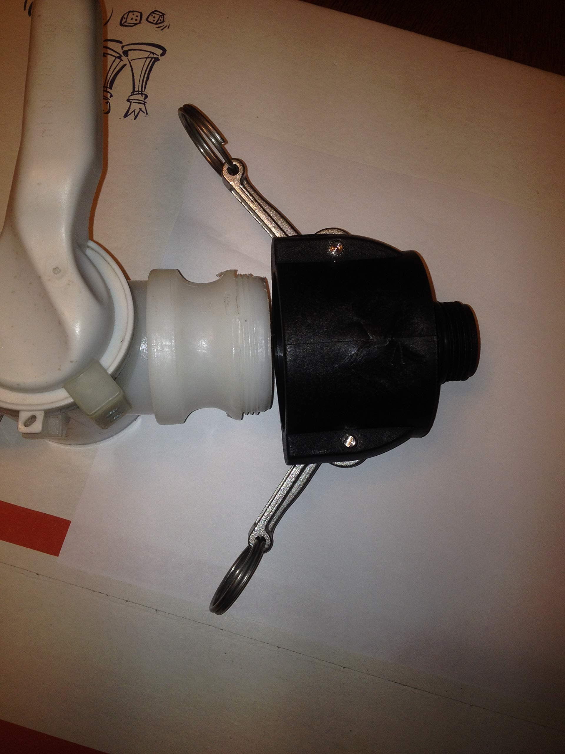 UKC 275/330 IBC Tote Drain Adapter 2" Cam-Lock x 1" Male Pipe Thread