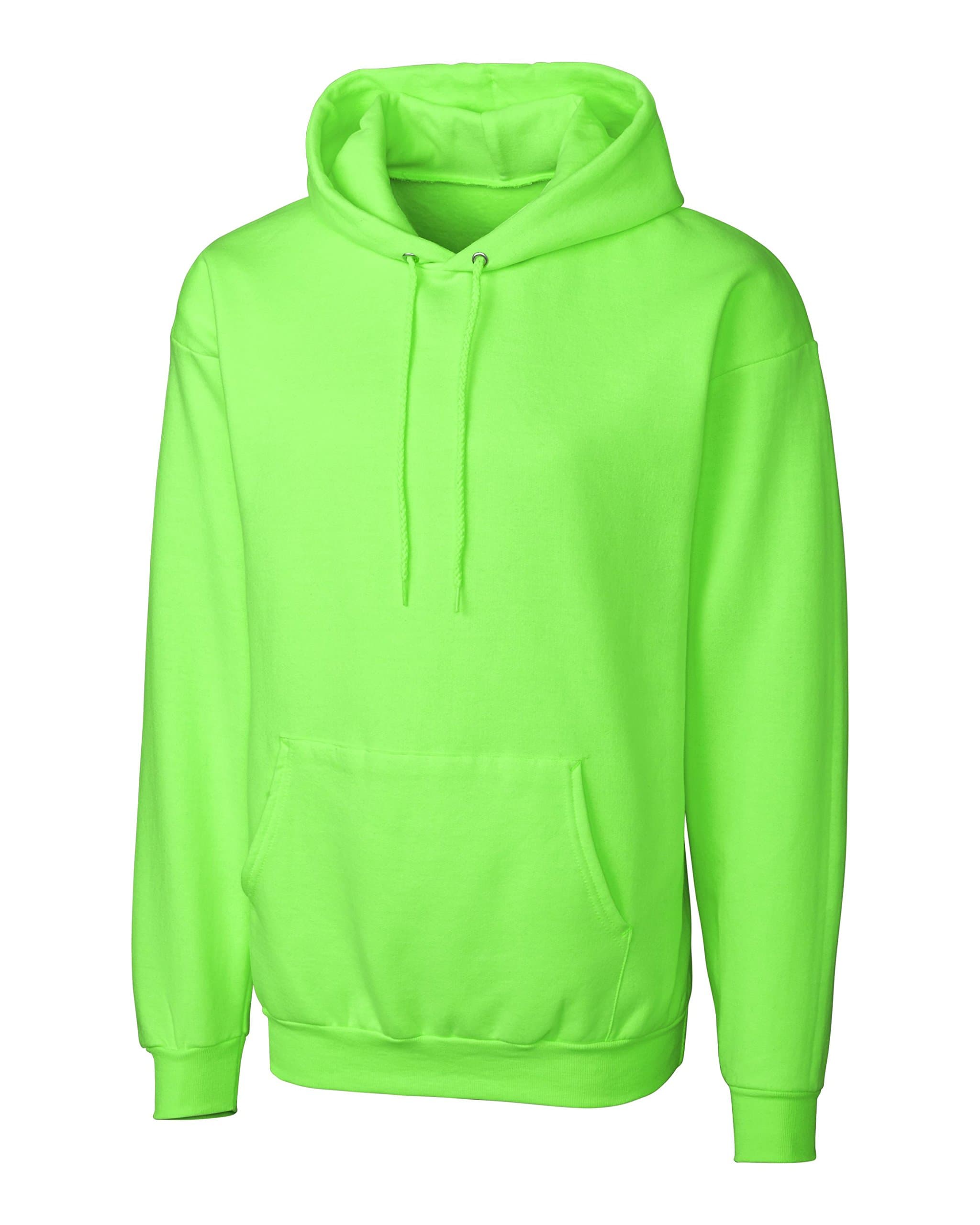 Clique Men's Comfortable Fleece Pullover Hoodie, Neon Green, S