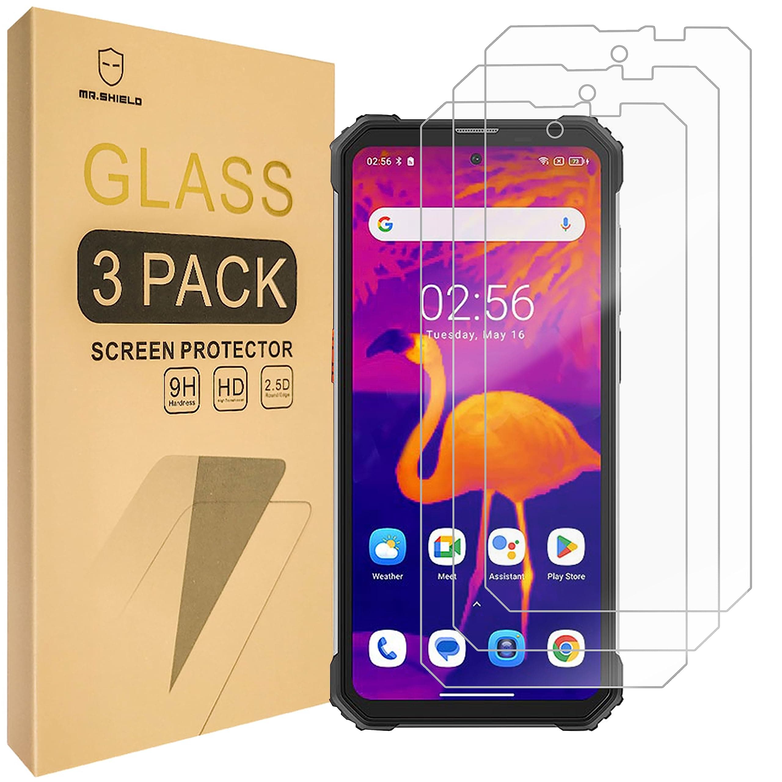 Mr.Shield Screen Protector compatible with Blackview BV8900 and Blackview BV8900 Pro [Tempered Glass] [3-PACK] [Japan Glass with 9H Hardness]