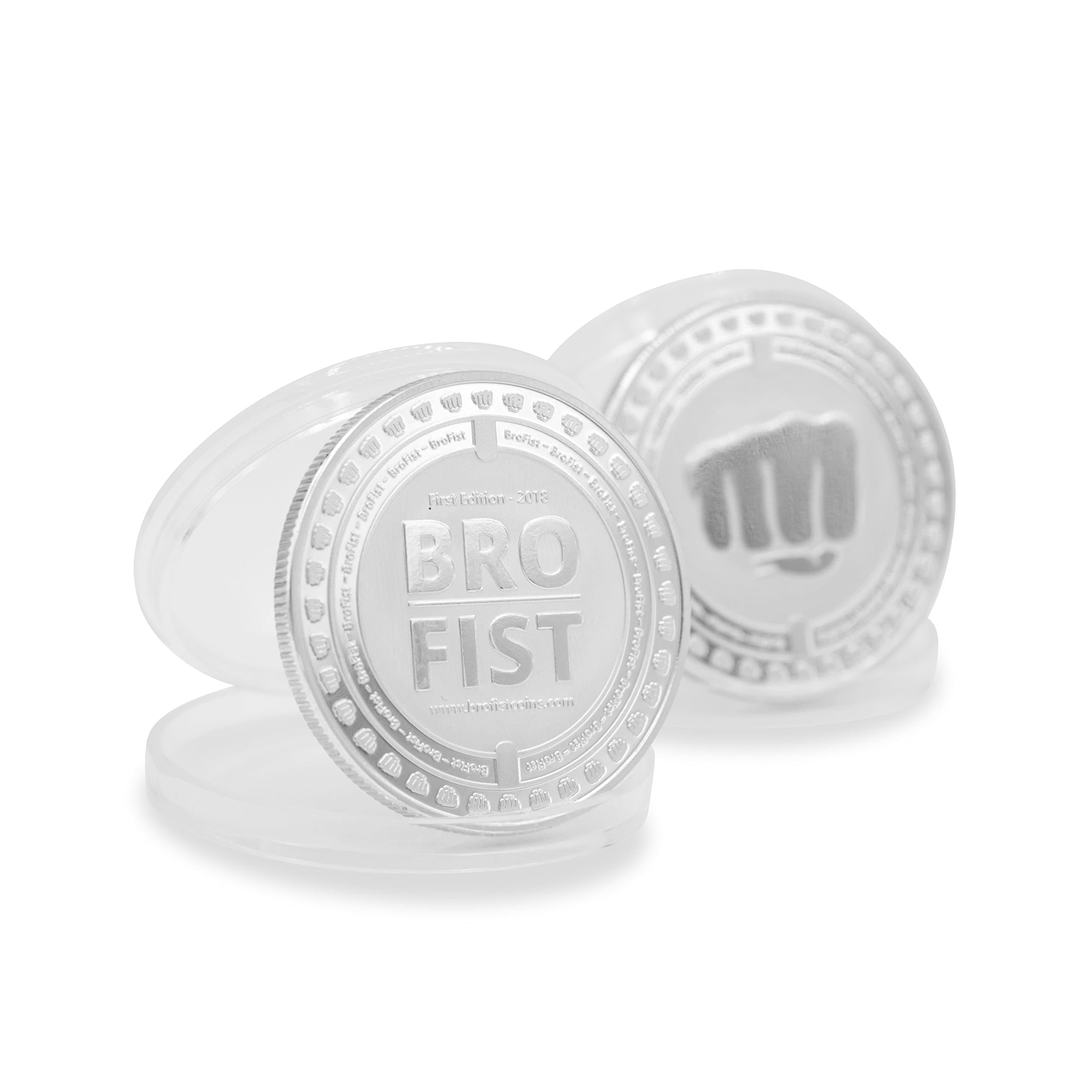 Pewdiepie Brofist Coin, ONE Piece Unique 24K Silver Plated Limited Edition Collectors Coin, Acrylic case Protected + Black Velvet Drawstring Gift Bag, Commemorative Coin
