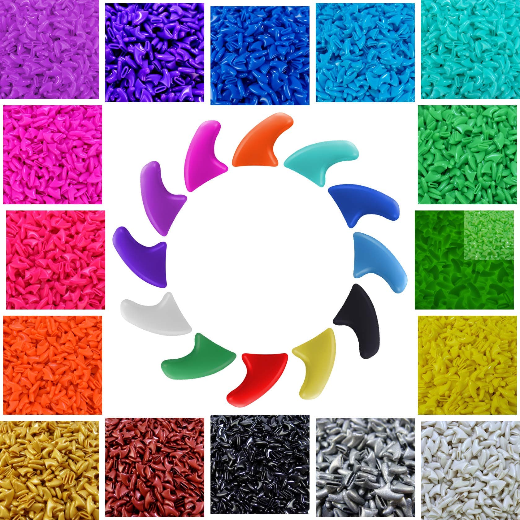 zetpo Cat Nail Caps | Cat Claw Covers | with Adhesives and Applicators (S, 5X Solid Random Colors | 100 pcs)