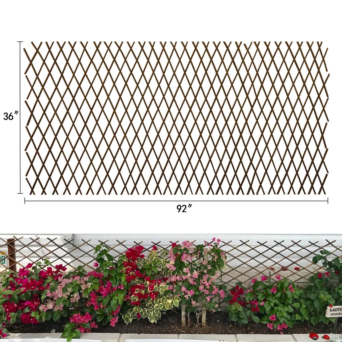 Garden Land Willow Expandable Plant Climbing Lattices Trellis Fence Support 36x92 Inch