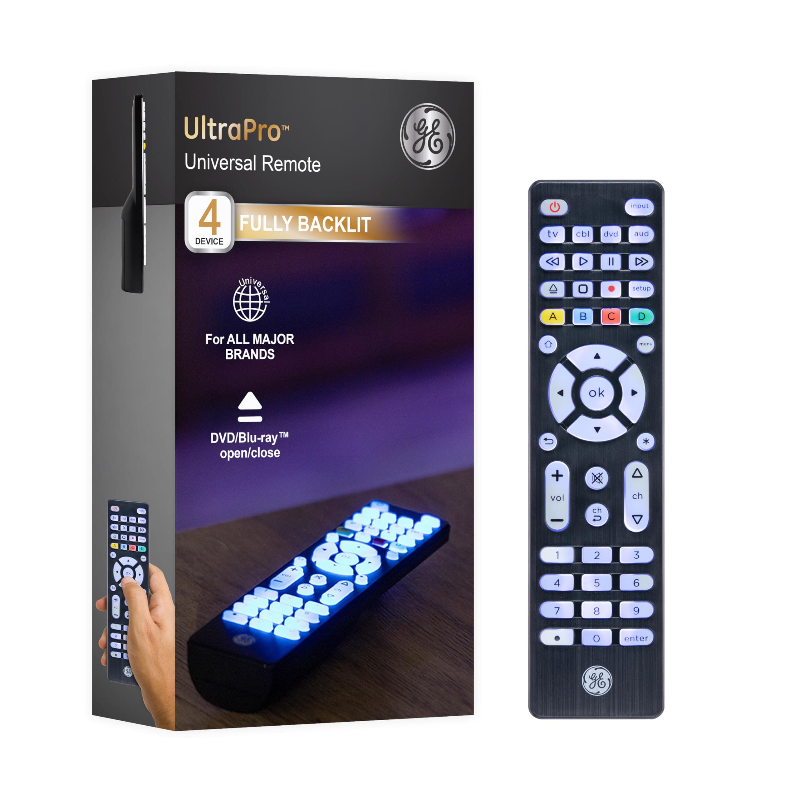 GE Backlit Buttons Universal Remote Control, Samsung TV Remote Control Replac...