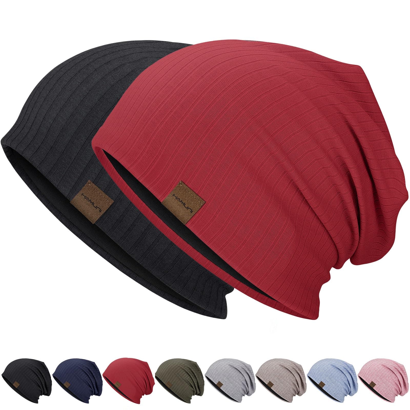 Slouchy Beanie Hip-Hop Soft Lightweight Running Beanie Hat Breathability & Elasticity Adult Dwarf Hats Chemo Cap Skull Cap for Men Women