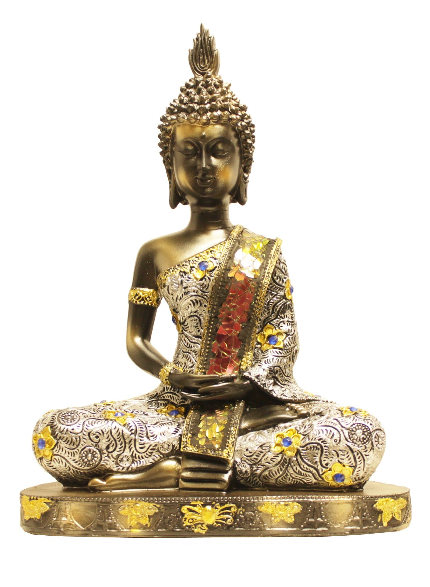 Novelty Decorative Polyresin Buddha Tabletop Sculpture Statue Figurine Figure 10" x 7" GL79630A [Casa Bonita Decor]