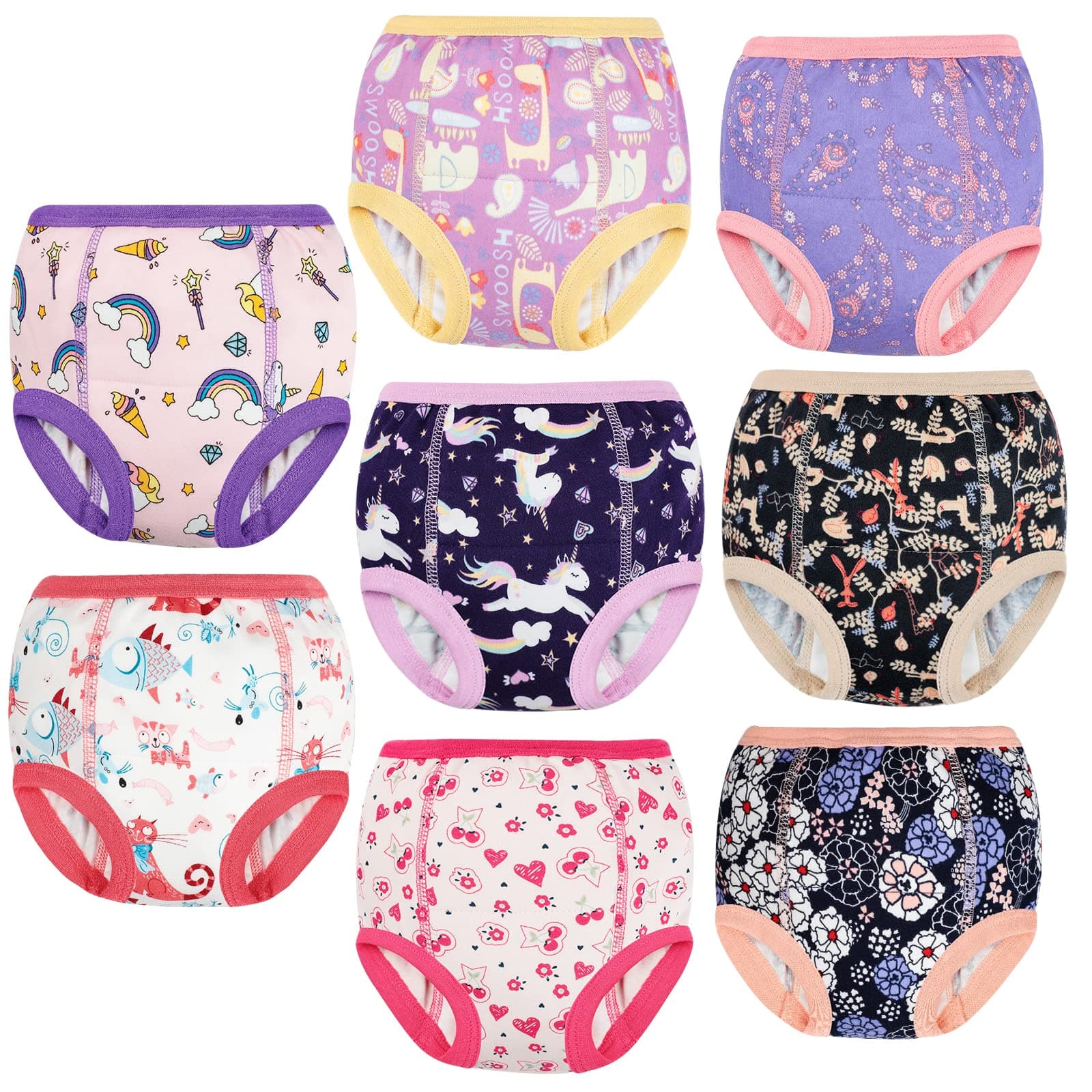 MooMoo Baby 8 Packs Training Underwear for Girl