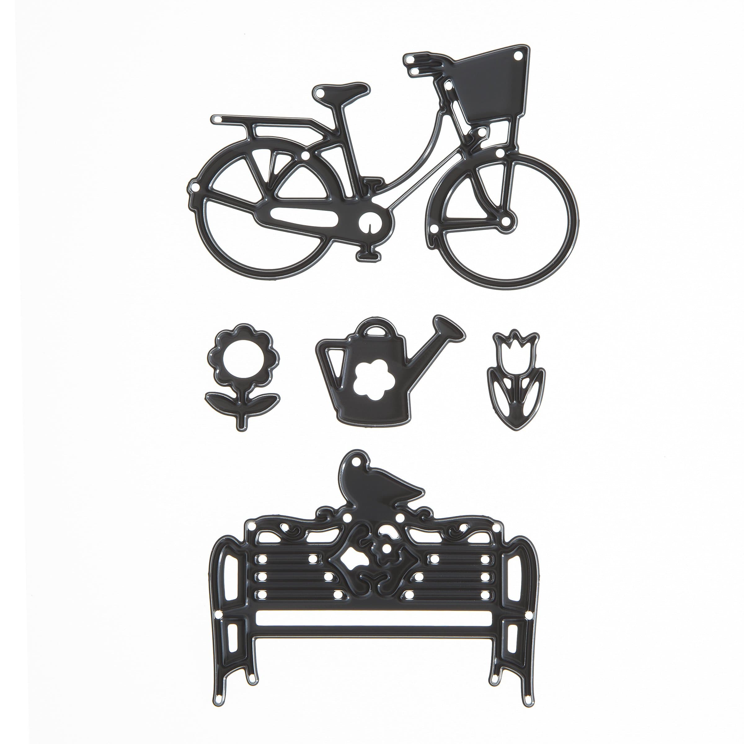 Build-A-Design Craft Dies Die Cuts Outdoor Bicycle & Bench Scene, 5 Piece