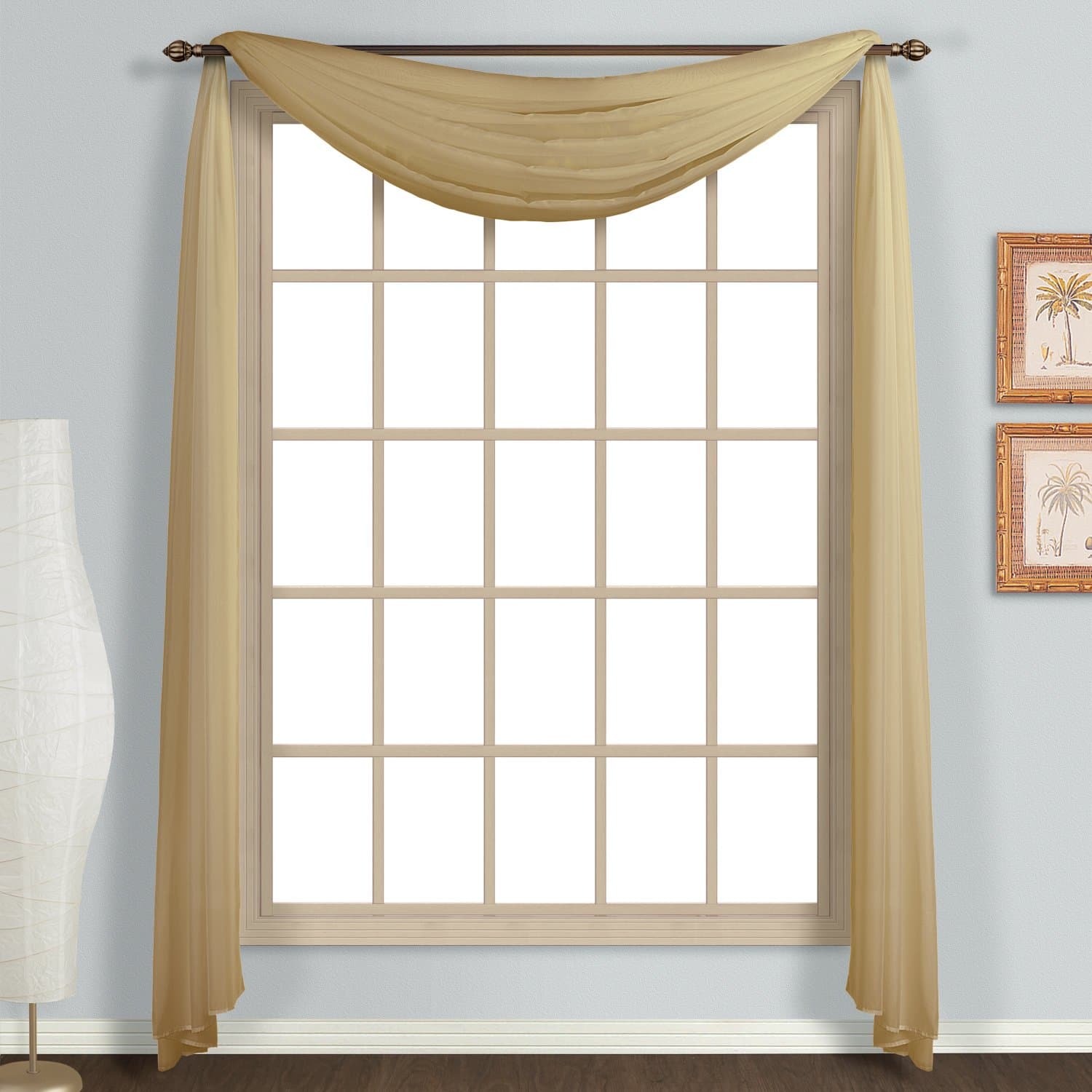 Monte Carlo Scarf Curtain, 59 x 144 in, Bronze