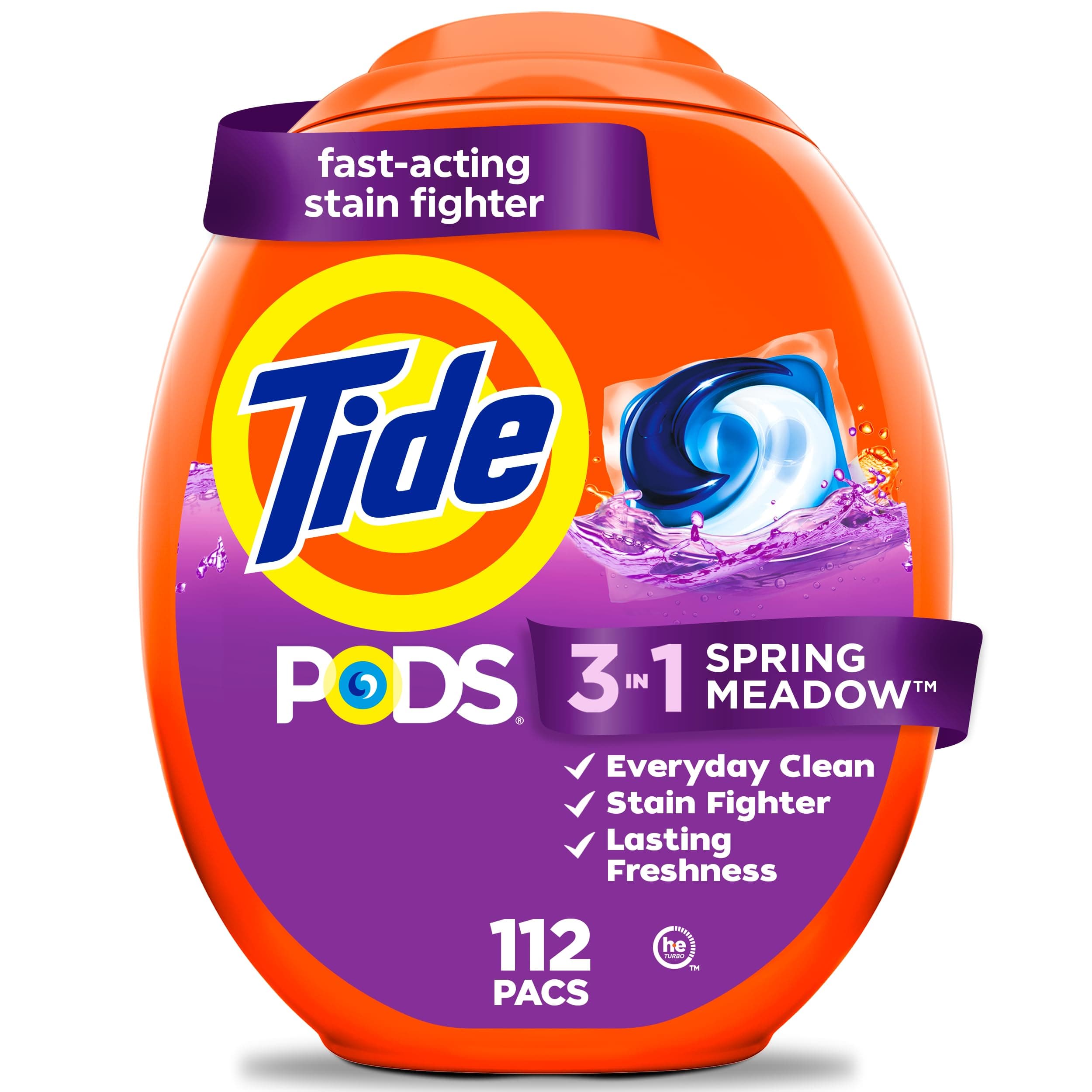 Tide PODS Laundry Detergent Soap Pods, Spring Meadow Scent, 112 count