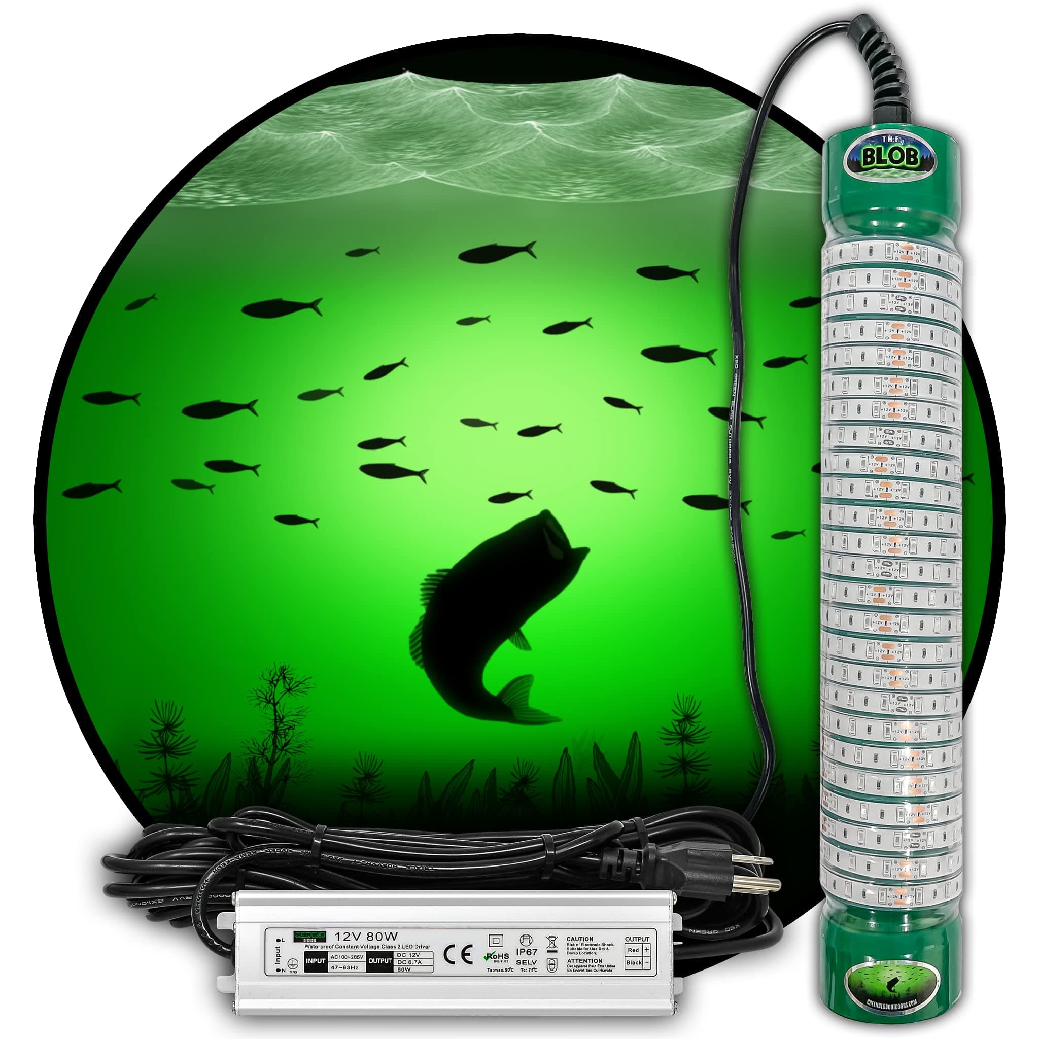 Green Blob Outdoors Underwater Fishing Lights, American Made, Docks and Boats...
