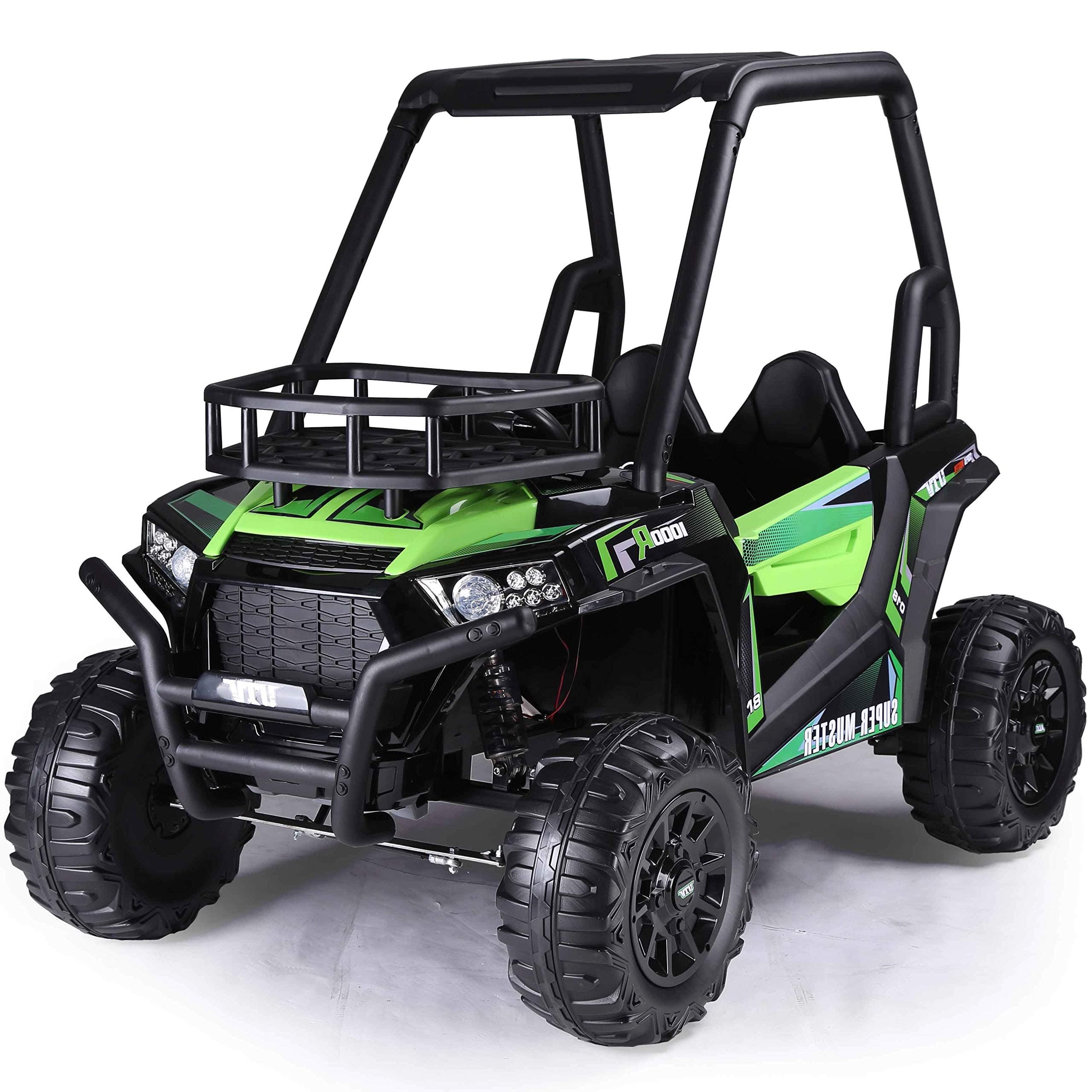 Renegade Hi-Top UTV 24V Children’s Electric Ride On Electric Jeep - Green | Outdoor Toys | 2.4G Parental Remote Control, High and Low Speed, LED Lights Front and Rear