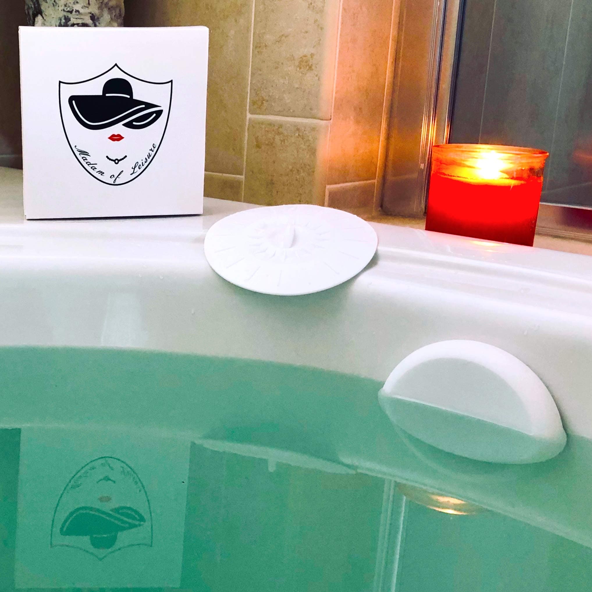 LORD OF LEISURE and Madam of Leisure Infinity Bath Overflow Drain Cover - Fill Your Bathtub as High as You Dare - Not for Overflow Drains with a Lever (3.8"x 0.6", White)