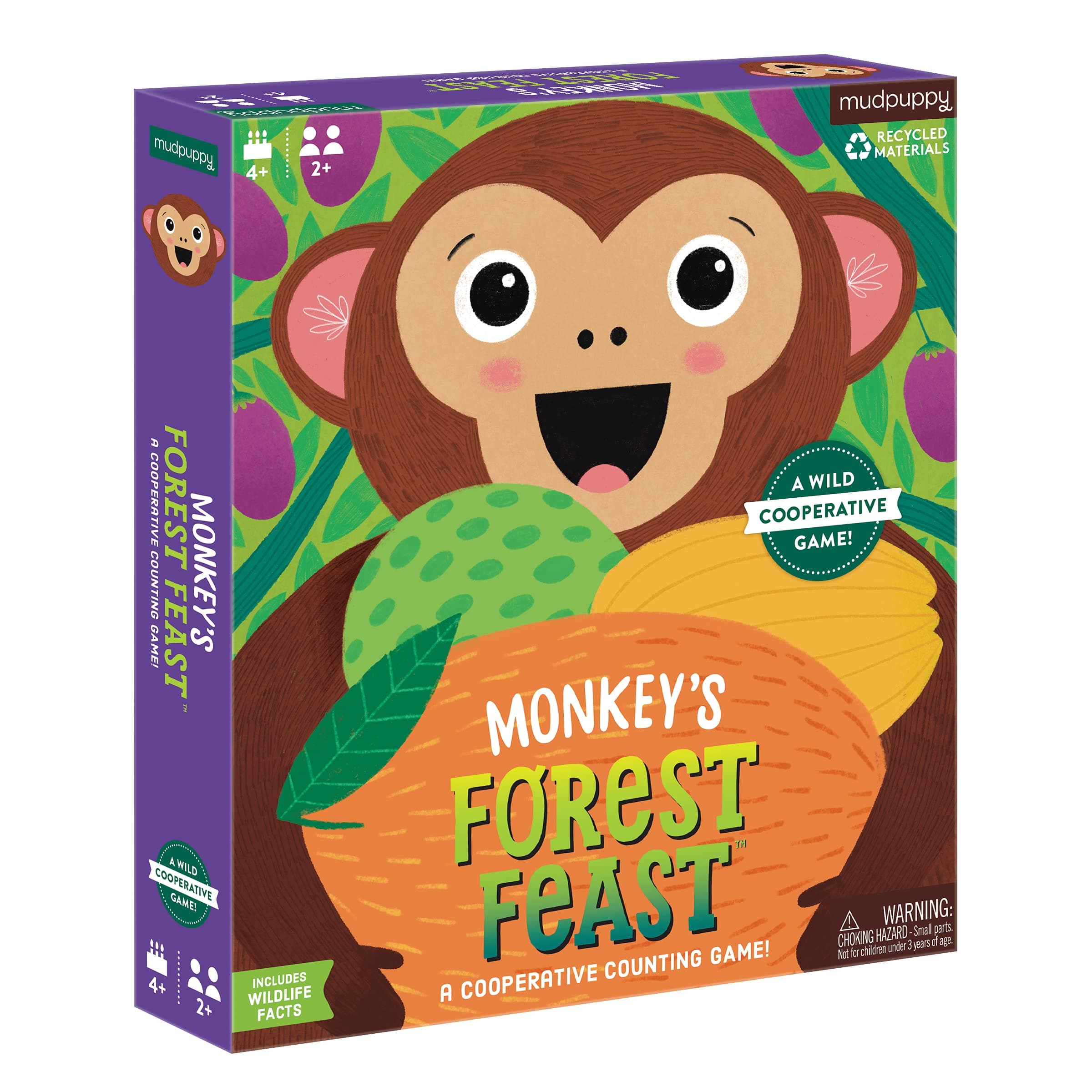 Monkey’s Forest Feast Cooperative Game from Mudpuppy, Great for Family Game Night, Easy to Play, Teaches Counting, Simple Math, and Color Matching, Ideal for 2+ players, Ages 4+, Instructions Included