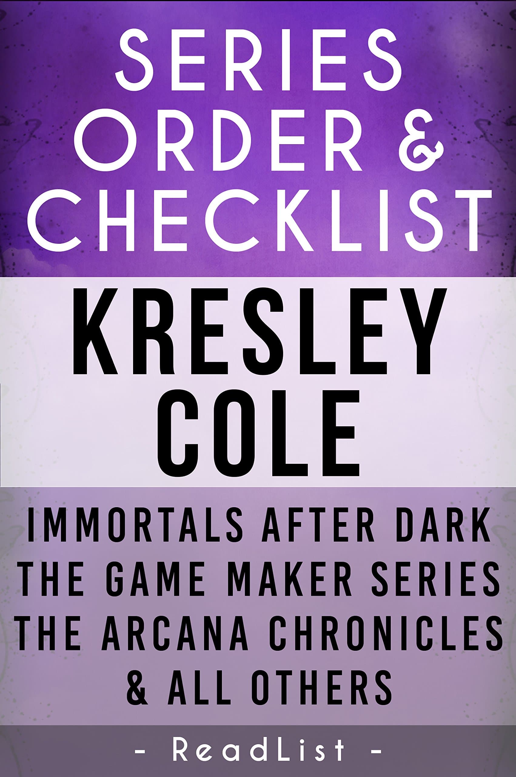 Kresley Cole Series Order & Checklist: Immortals After Dark with Character List, Game Maker Series, Arcana Chronicles, MacCarrick Brothers, Sutherland Brothers (Series List Book 10)