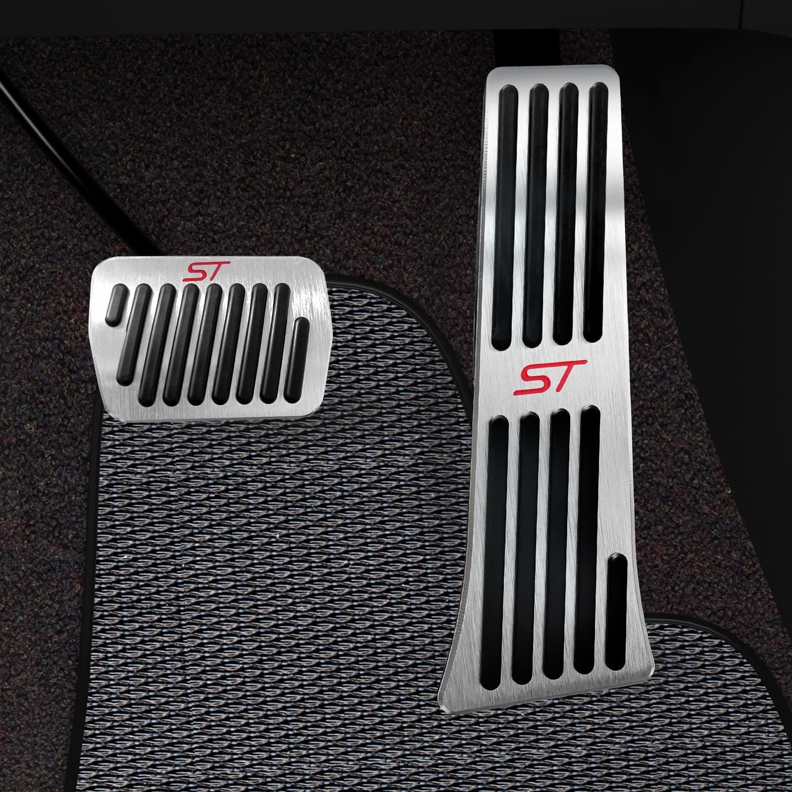 for Ford Explorer 2023 2022 2021 2020 Aluminum Performance Pedals Set Non-Slip Accelerator and Brake Pedals Cover No Drill Brake Gas Accelerator Accessories 2Pcs(ST)