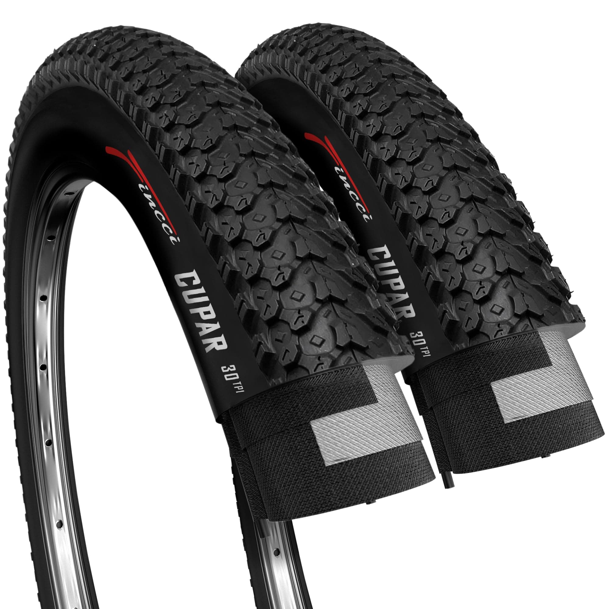 Fincci 26 x 2.125 Bike Tyre 57-559 Foldable 26 inch Mountain Bike Tyre for MTB Hybrid City Bike Bicycle Cycle