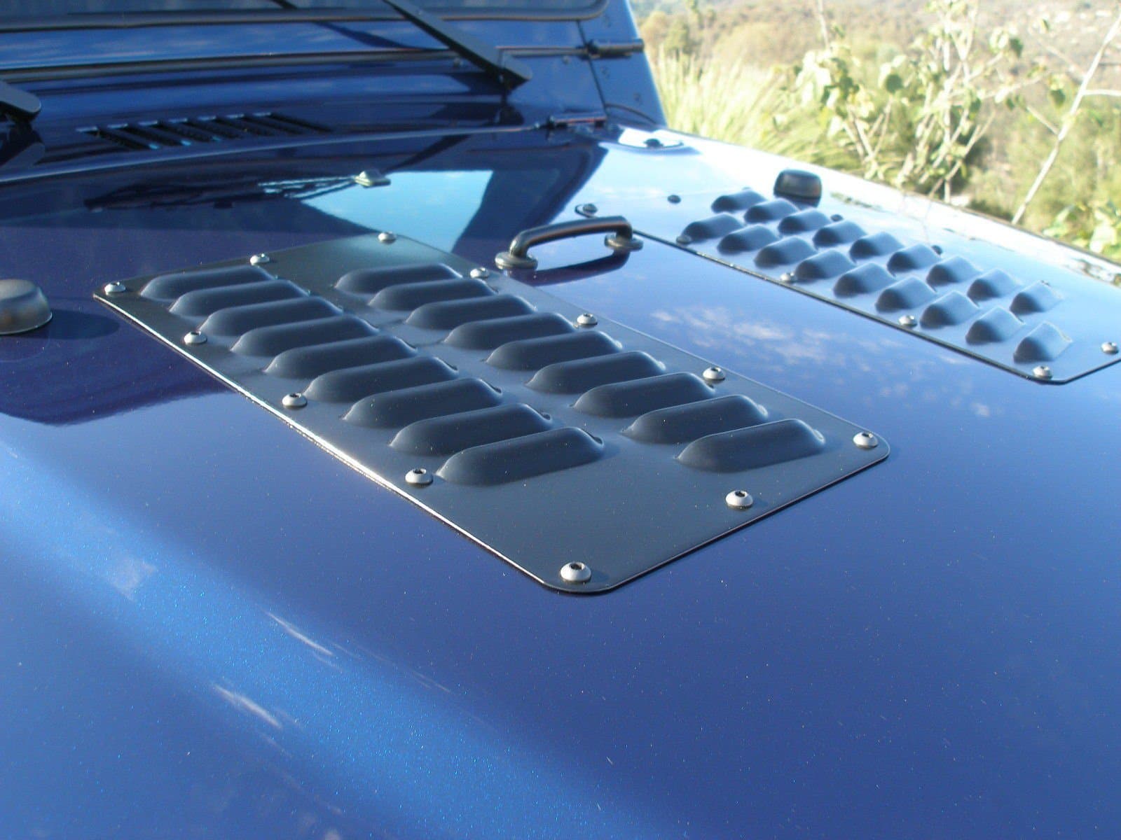 Pair of Double Row 3”Angled Aluminum Hood Panels (Bolt-on) Kit