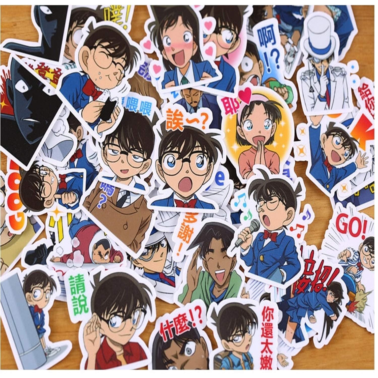 40pcs Creative Cute Self-Made Detective Conan Sticker Scrapbooking Stickers/Decorative Sticker/DIY Craft Photo Albums/Teacher Reward Stickers