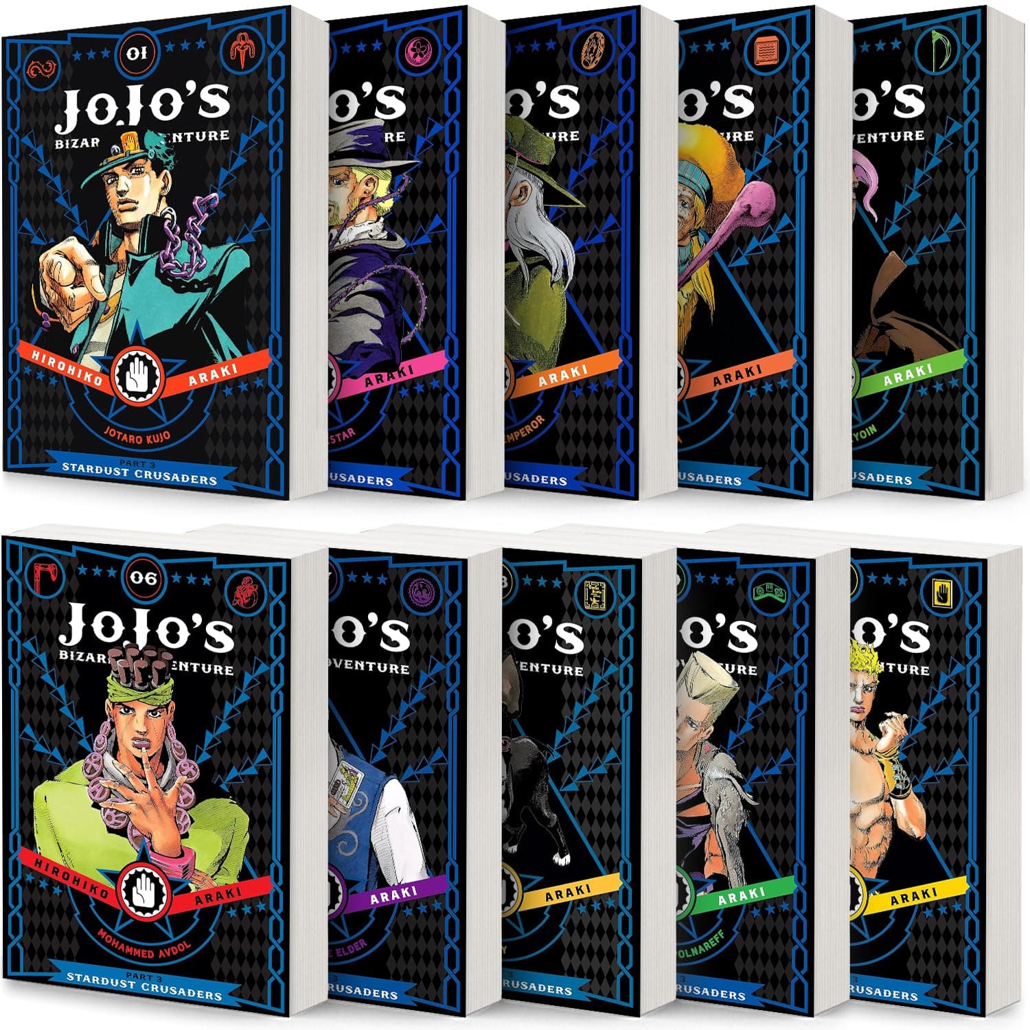 JoJos Bizarre Adventure Part 3: Stardust Crusaders Volume 1-10 Books Collection Set Collection