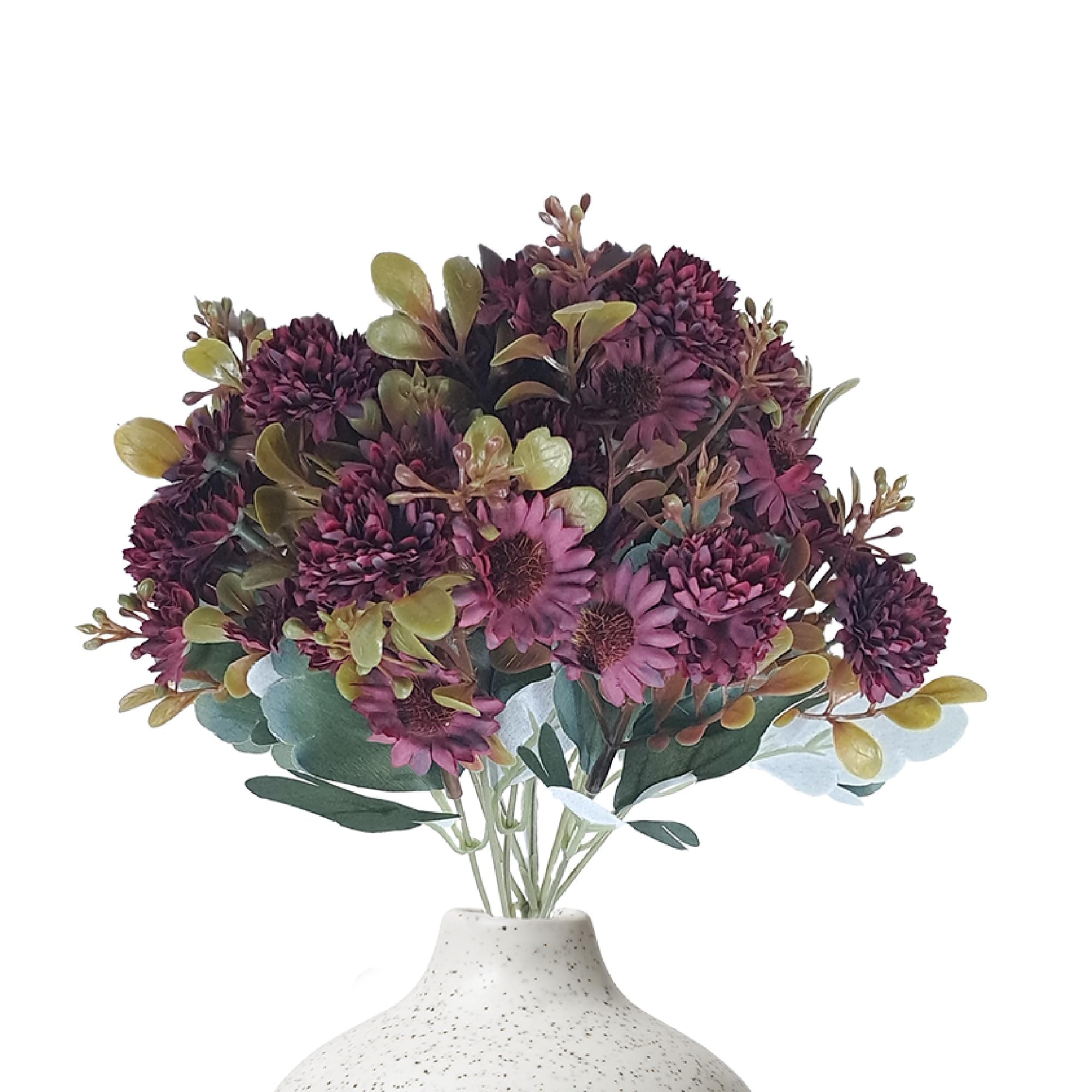 Kraft Seeds by 10CLUB Artificial Mixed Floral Bunch | Dark Peach Mixed Floral Bunch | 12 Stems | (Vase not Included)