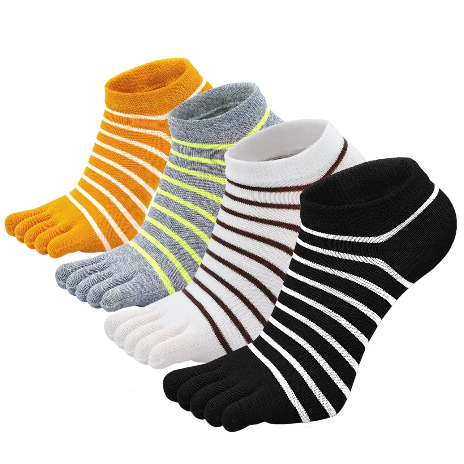 Womens Toe Socks Ladies Five Finger Running Socks Mini Crew Sport Cotton Socks 4/5 Pairs