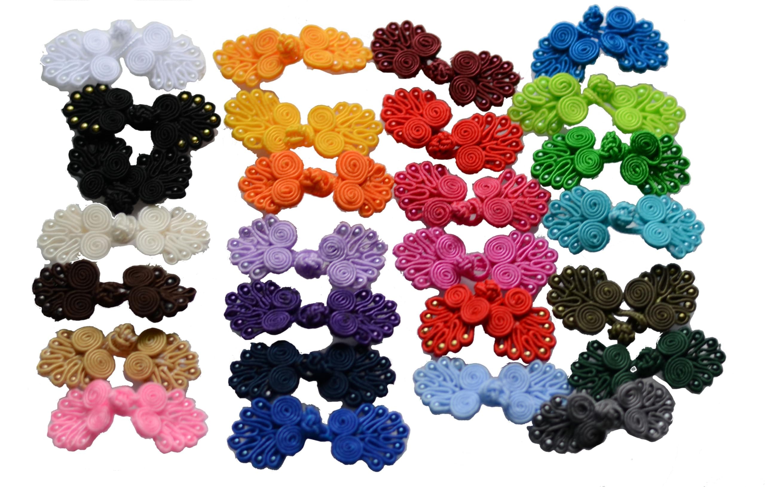 Mixed 21Pairs 21color Handmade Sewing Fasteners Chinese Closure Knot Cheongsam Frog Buttons 6cm 2inch Small