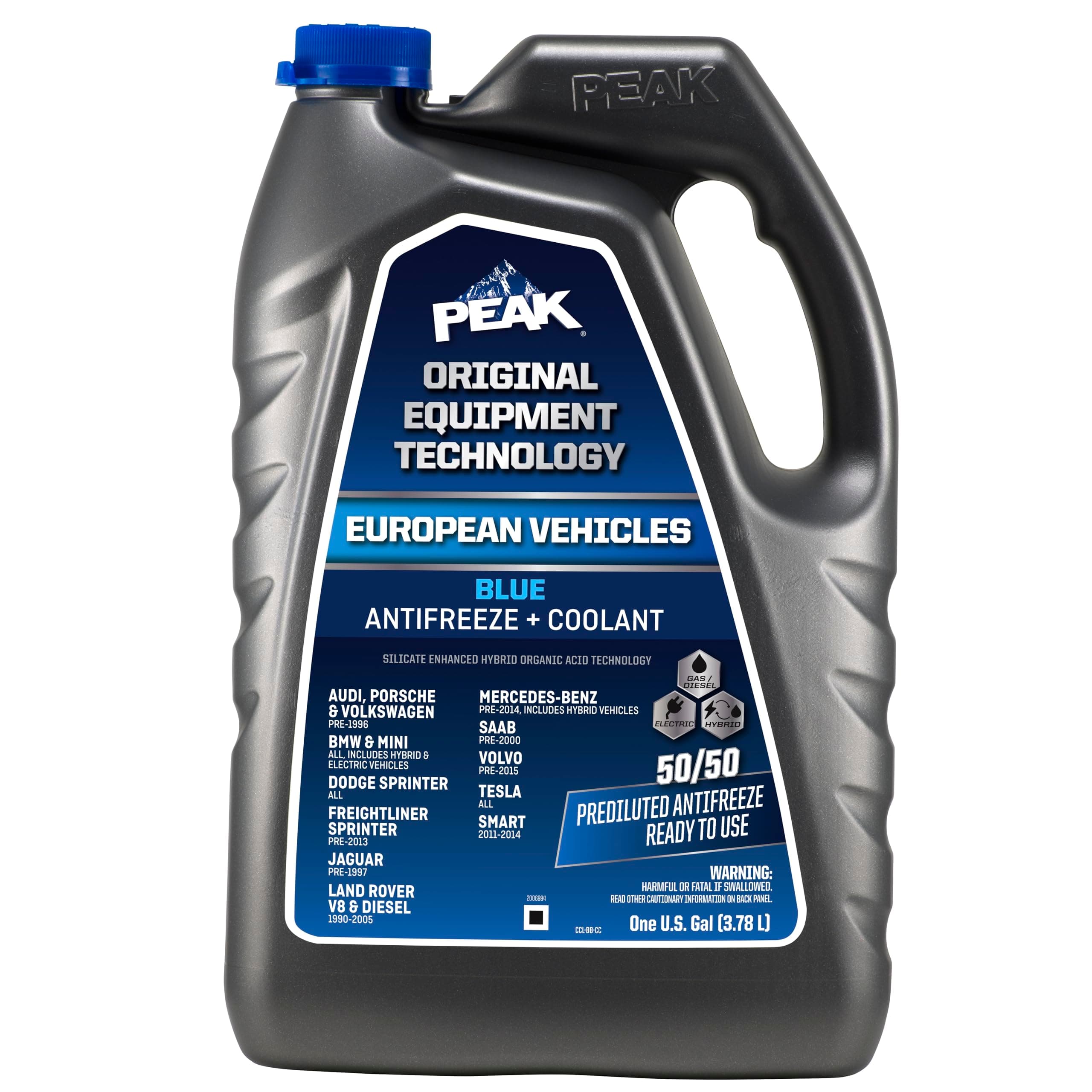 OET Extended Life Blue 50/50 Prediluted Antifreeze/Coolant for European Vehicles, 1 Gal.