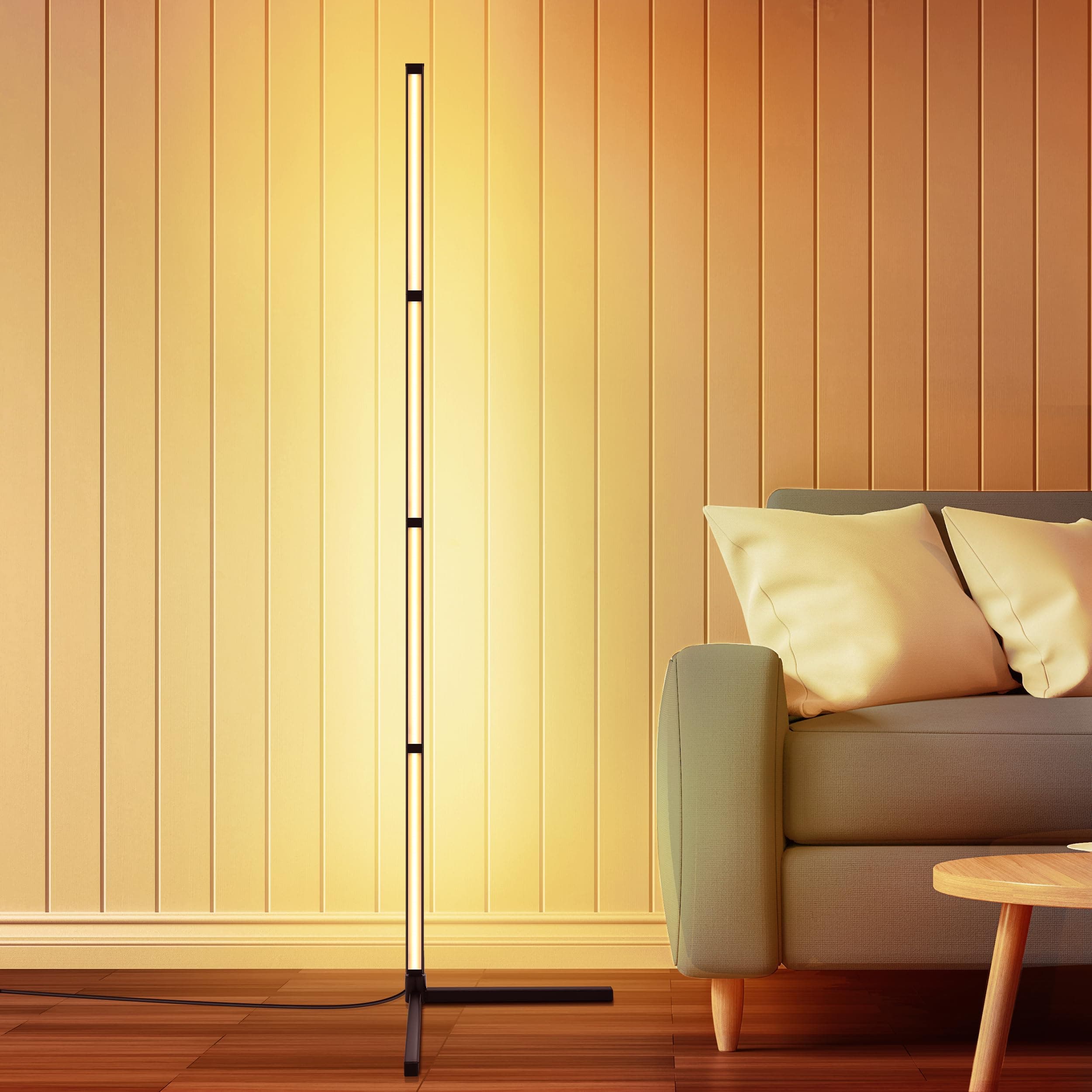 YOSION Floor Lamp Corner Standing Reading Lamp Simple Design for Living Room, Bedroom, Office or Study Room 160CM (Warm) [Energy Class F]