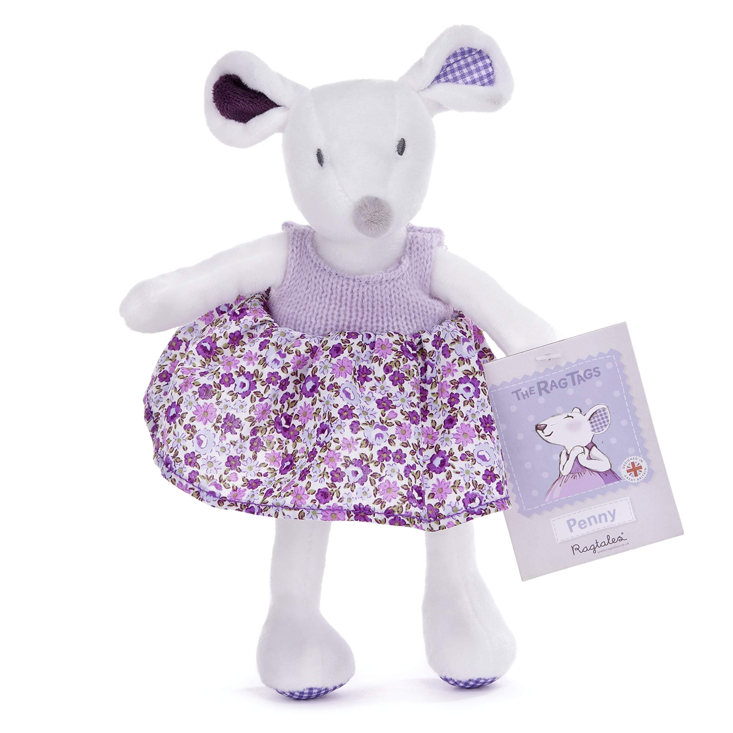 Ragtales RT707 Penny Mouse Ragtag 8' Soft Toy (23cm), White