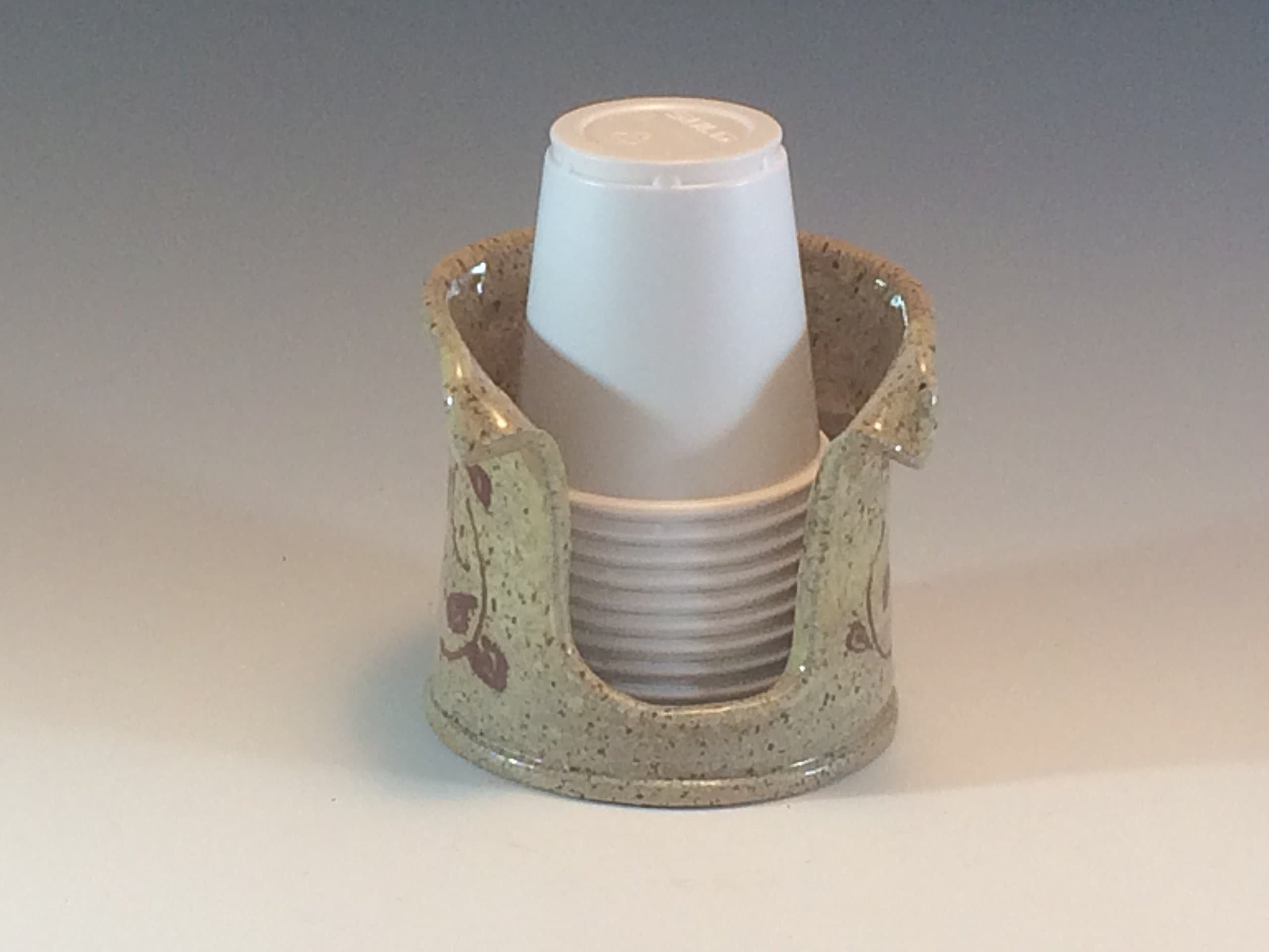 3 Ounce - Handmade Stoneware Bathroom Cup Holder (3 oz) In Earth Tone Glazes