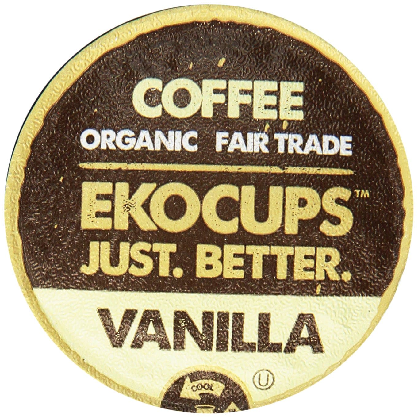 EKOCUPS Organic Artisan Coffee, Vanilla, Medium roast for Keurig K-cup single serve Brewers, 0.5 Ounce, 10 count