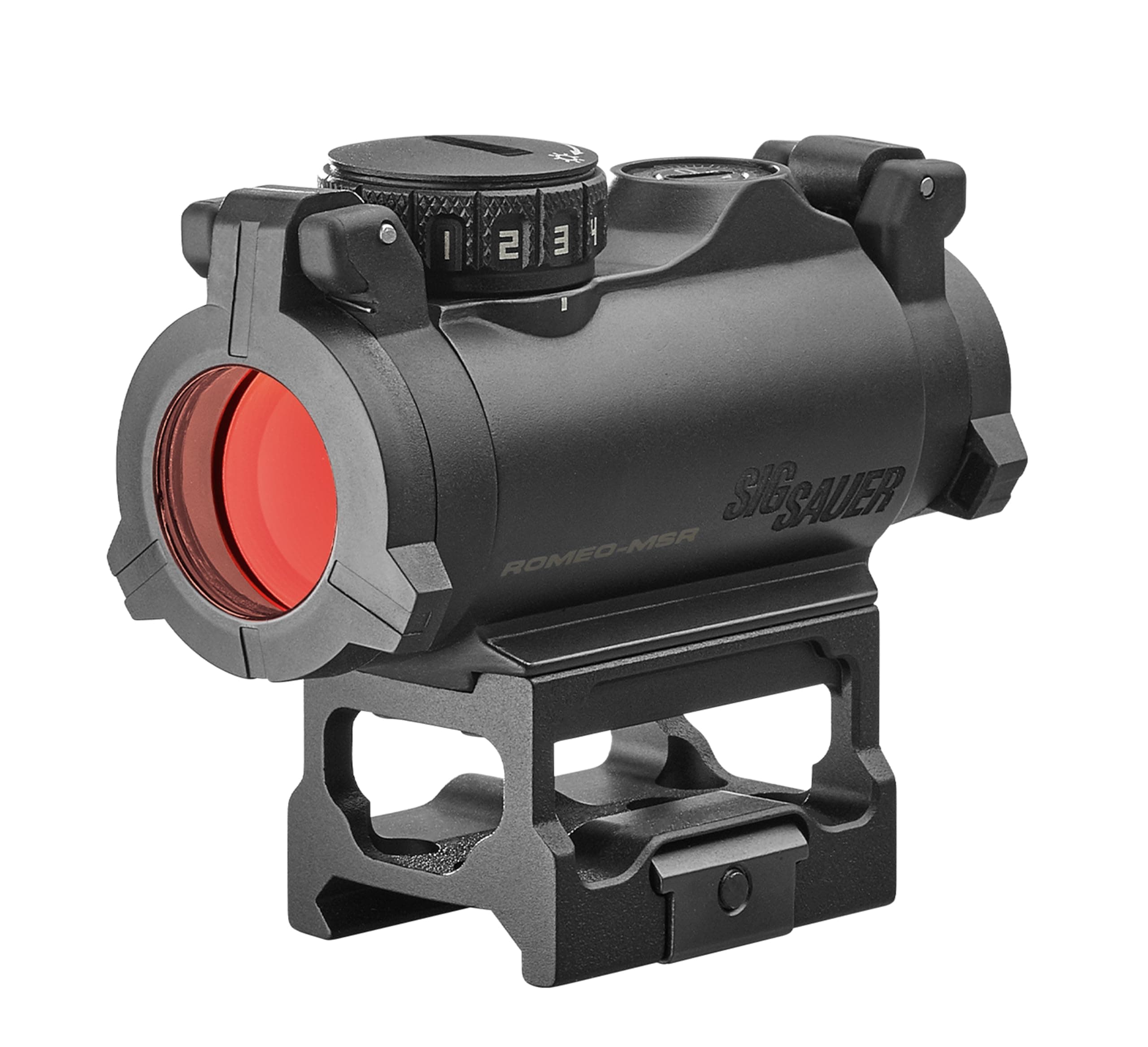 Sig Sauer Romeo-MSR 1x20mm 2 MOA Red Dot Sight | Durable Waterproof Lightweight Ultra-Compact Gun Sight with Flip-Back Lens Covers