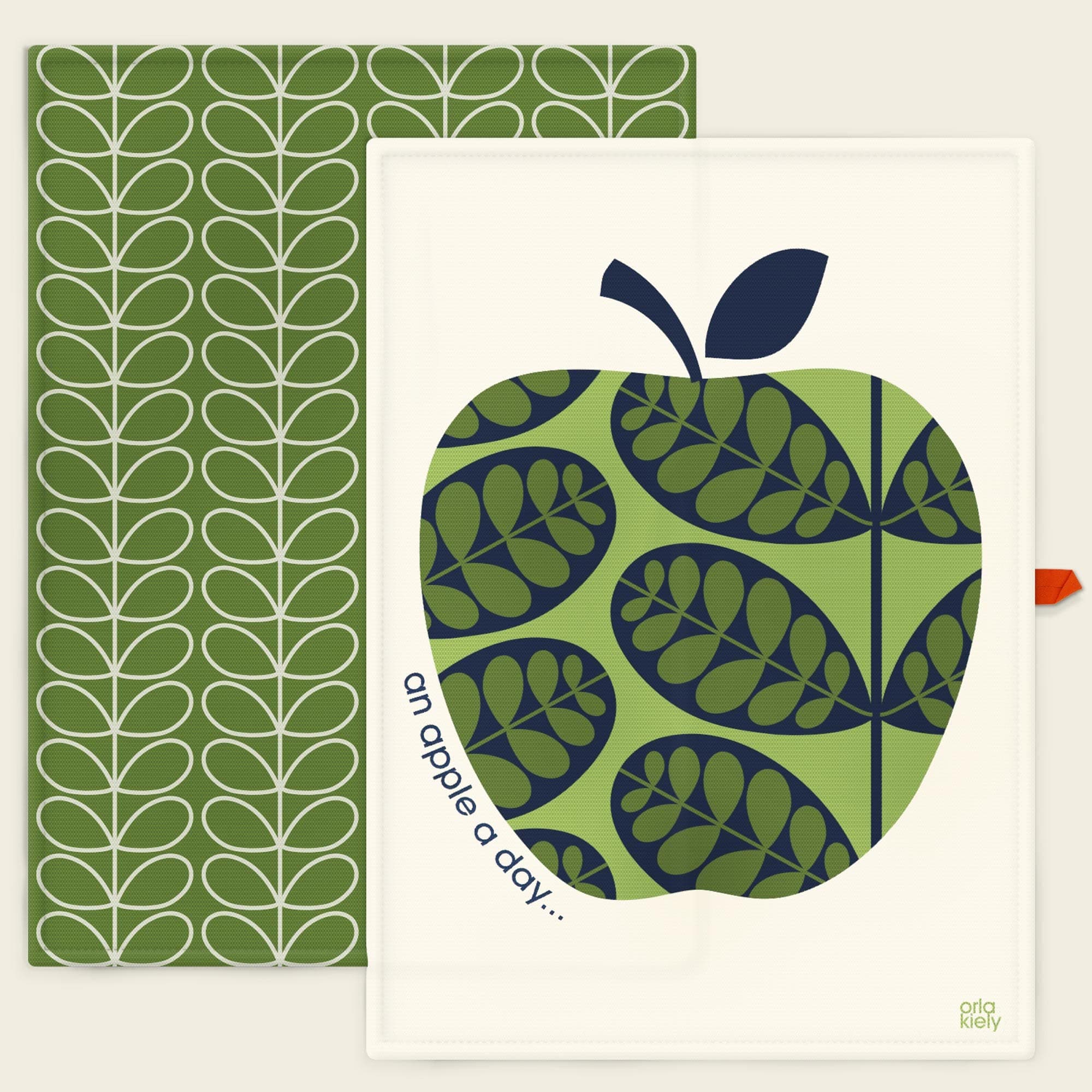 Orla KielySet of 2 Tea Towels for Kitchen An Apple A Day 100% Cotton