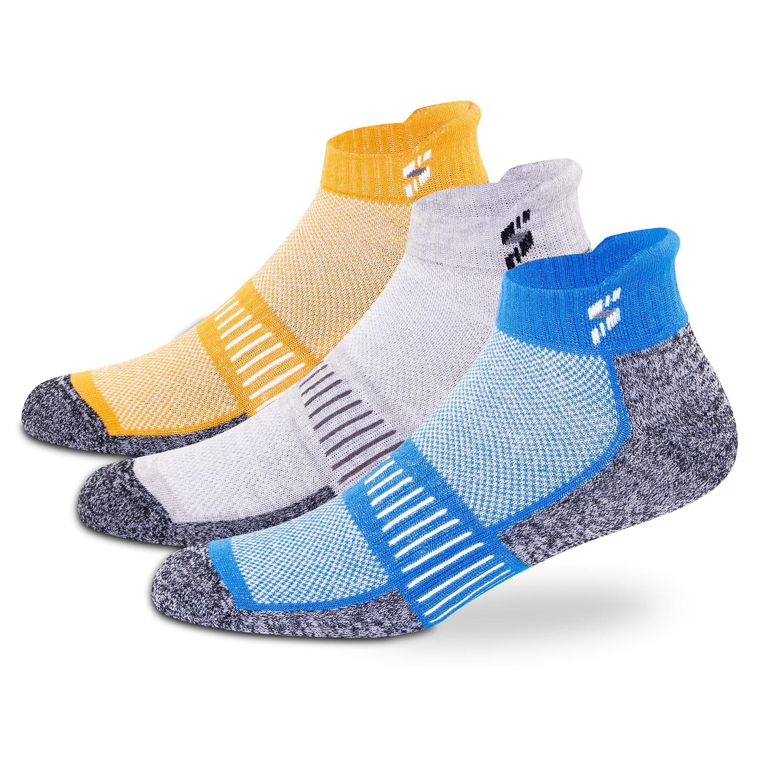 Ankle Length Socks for Man | Durable Breathable Cotton | Anti-Odor & Antibacterial | Multi Colour | Free Size | Pack of 3