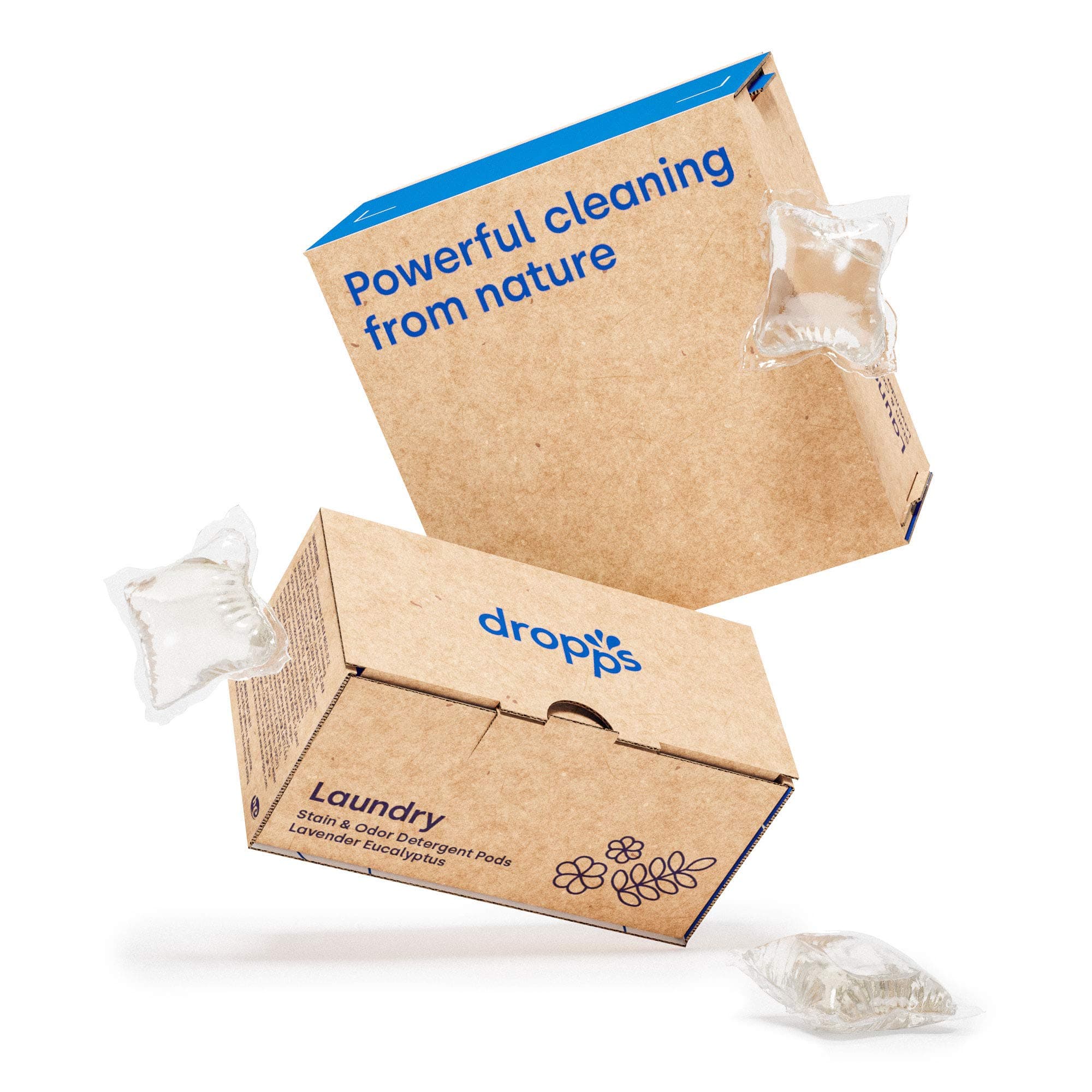 dropps Stain & Odor Laundry Detergent Pods: Keeps Clothes Fresh HE Safe & Gentle Powered by Natural Plant-Based, Lavender Eucalyptus, 140 Count