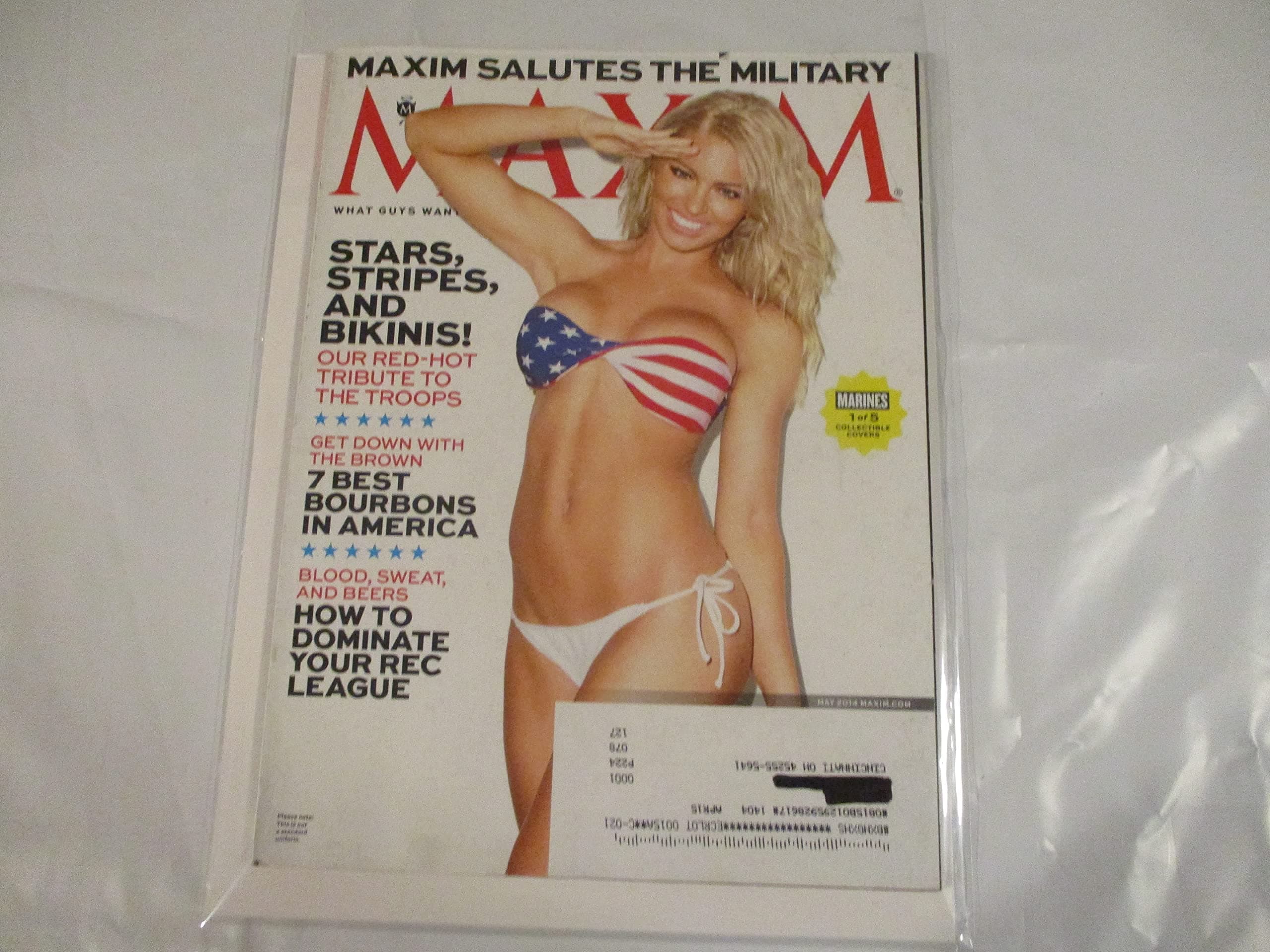 MAY 2014 MAXIM MAGAZINE (MARKS ON COVER) FEATURING SHANNON IHRKE - STARS, STRIPES, AND BIKINIS!* MAXIM SALUTES THE MILITARY*
