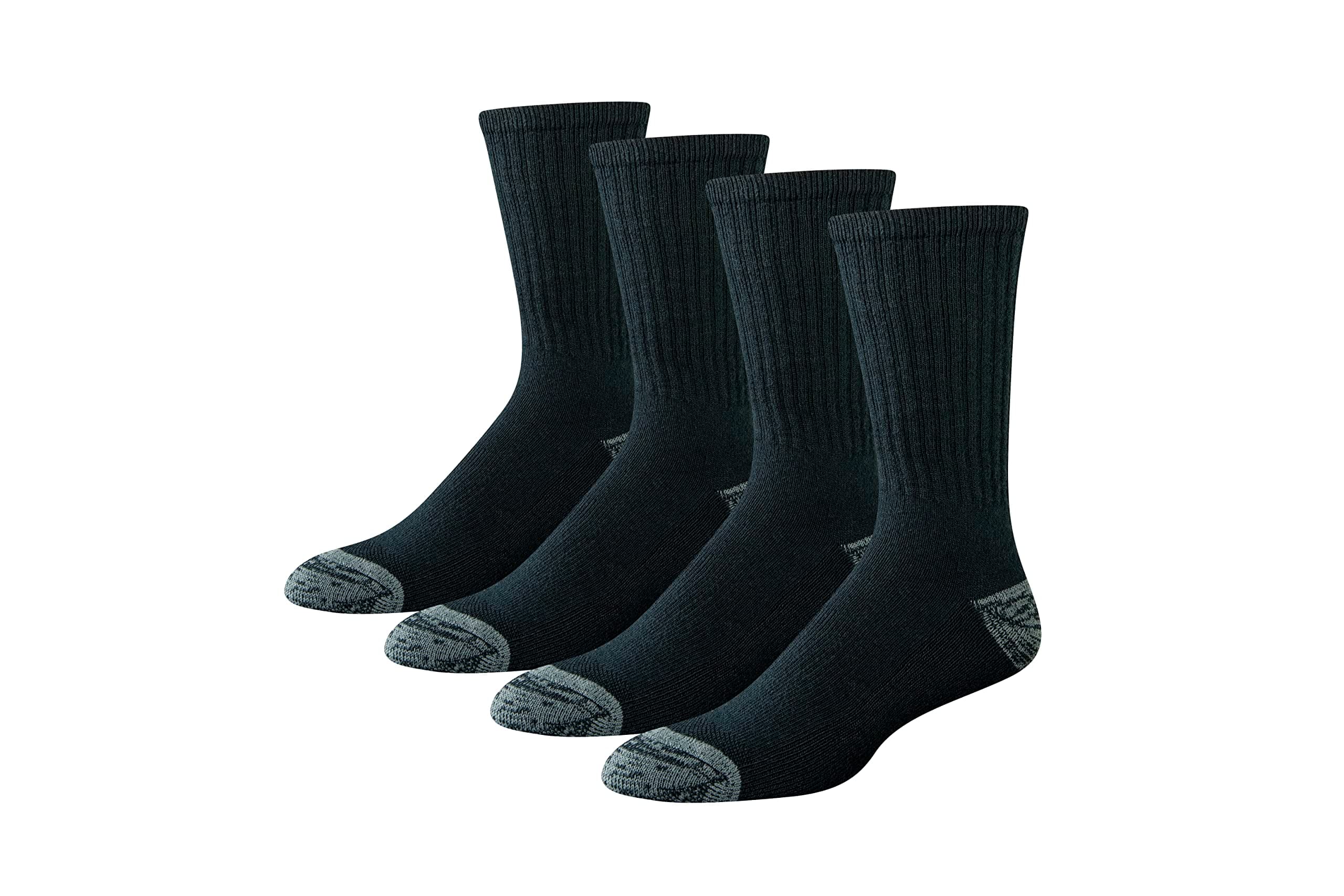 Men's Cotton Breathable Cushioned Performance Work Crew Socks, 4 Pairs