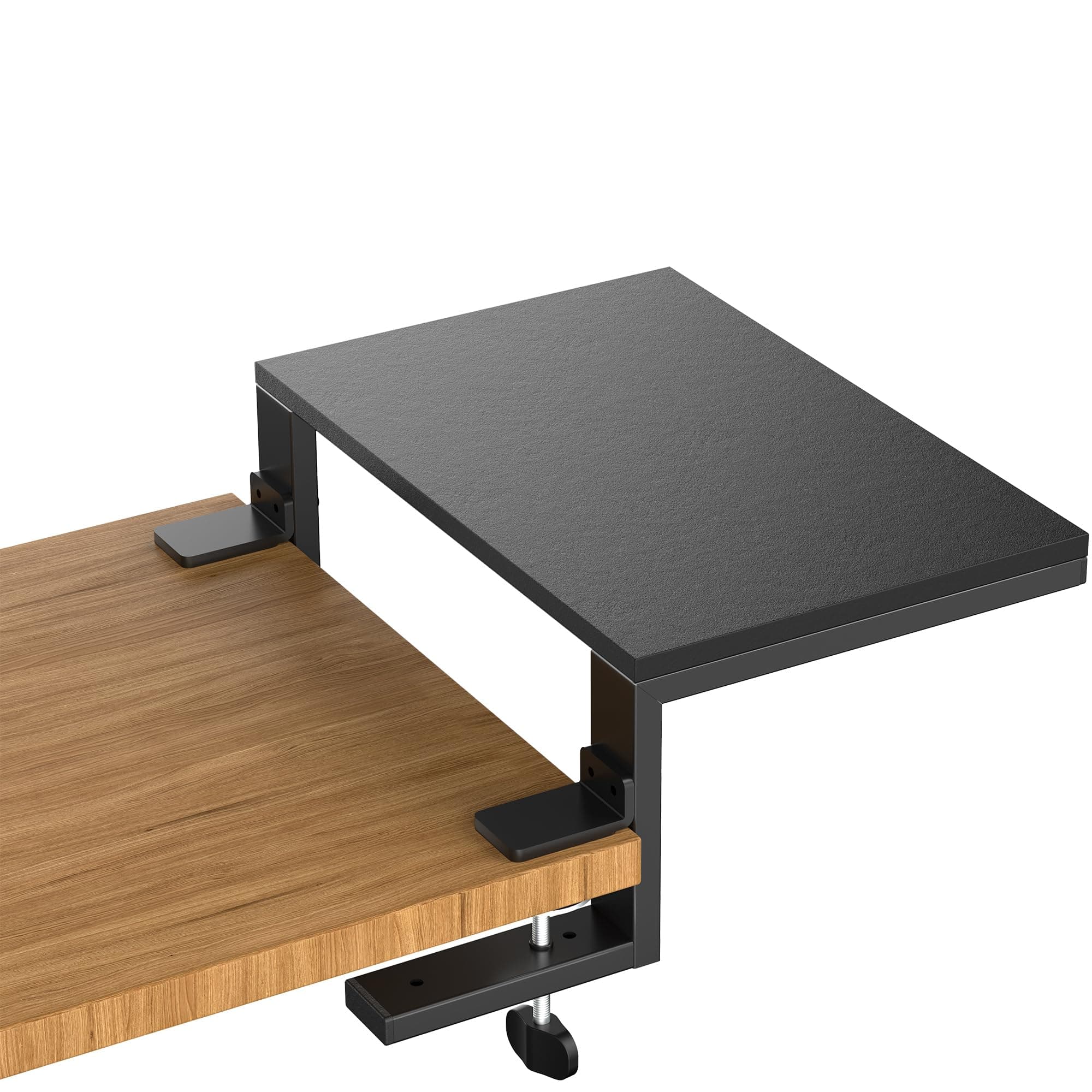 ARES WING 3 in 1 Versatile Clamp on Desk Shelf, 15 inches Desk Extender Shelves, Heavy Duty Desktop Organizer for Gaming and Office Accessories, Black