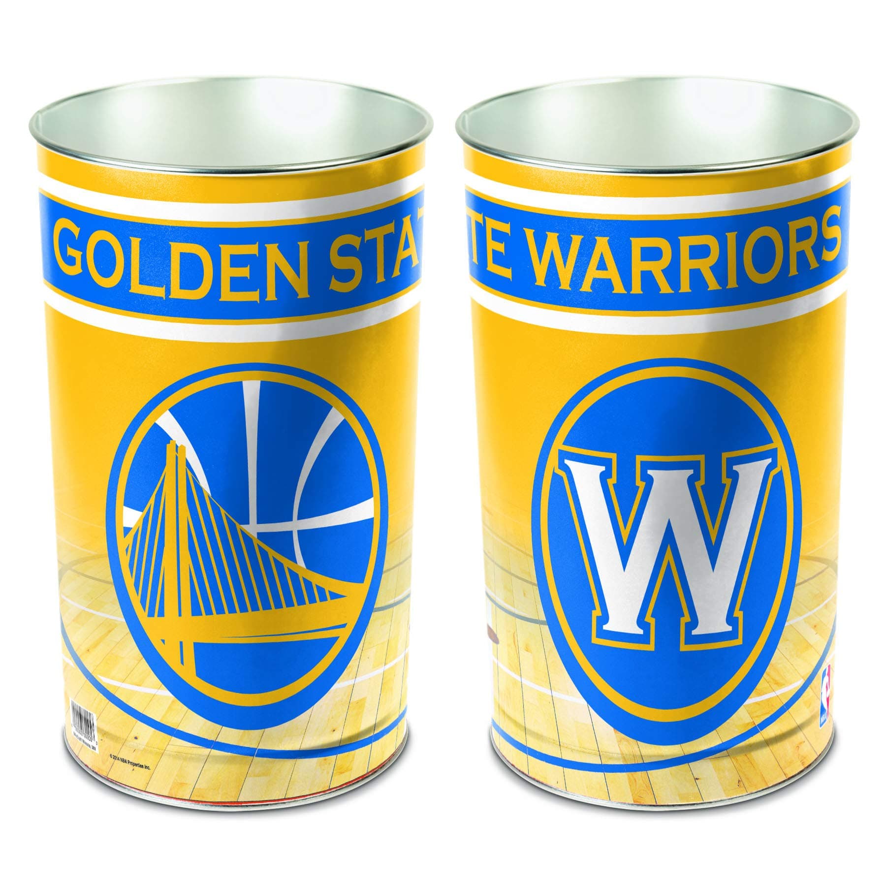 WinCraft NBA Golden State Warriors Wastebasket Tapered, 15" H