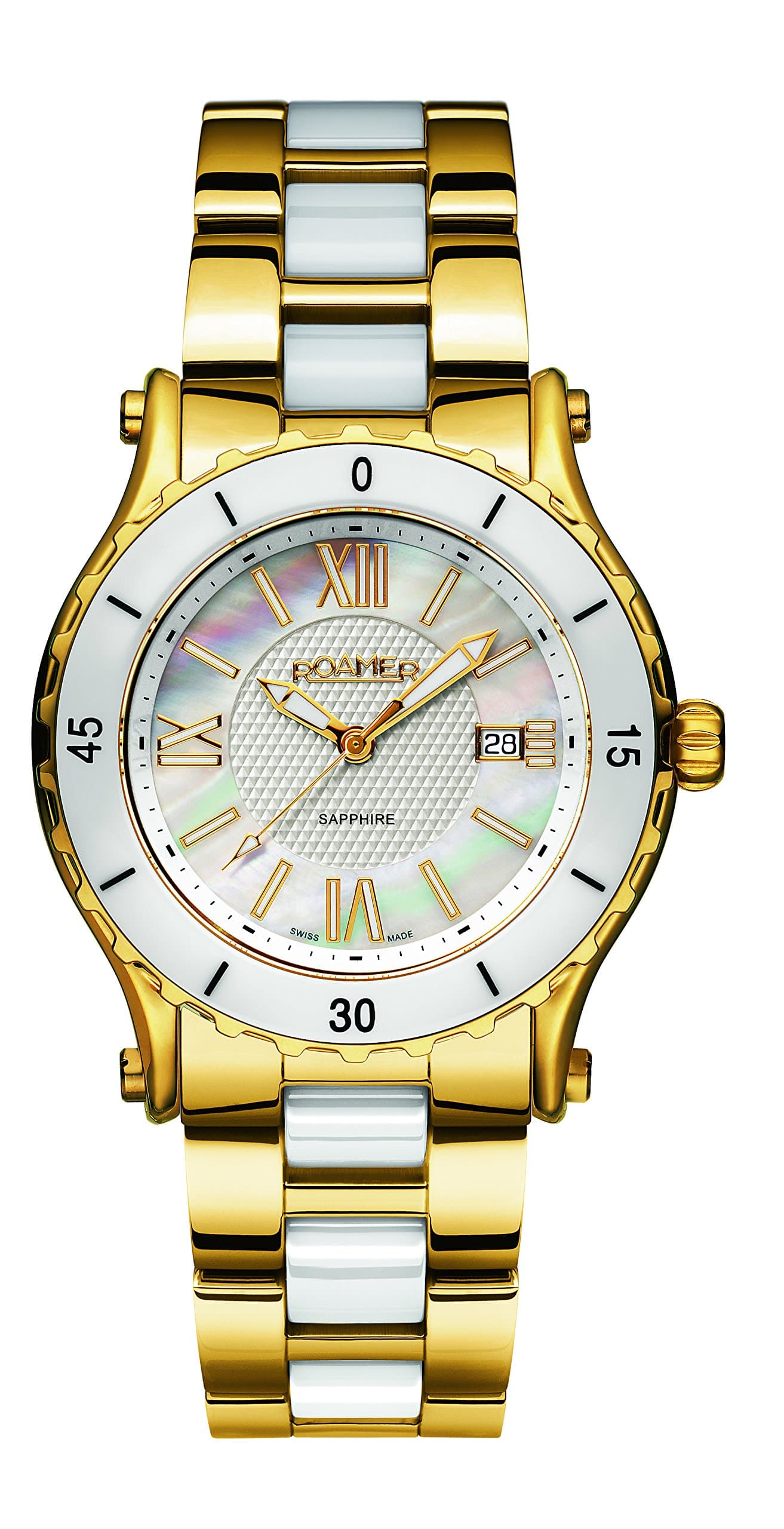 Roamer Women's AEU980 4823 PE Quartz Watch with Mother Of Pearl Dial Analogue Display and Stainless Steel Bracelet