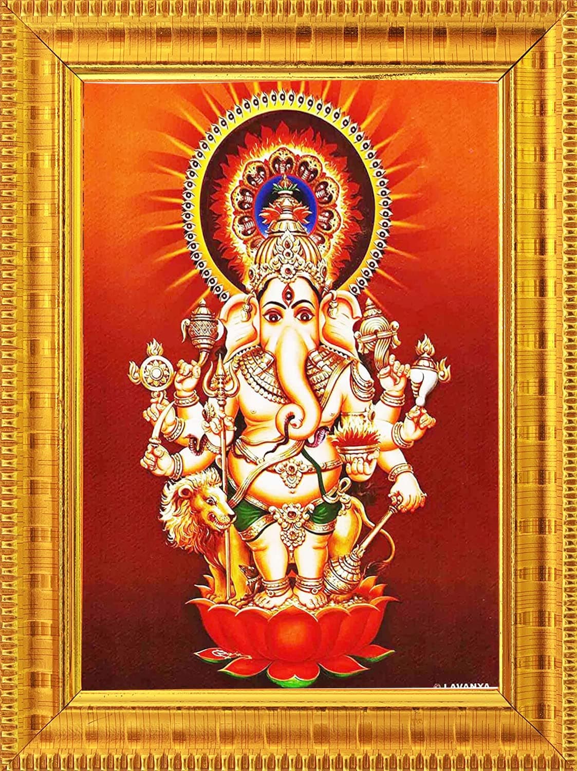 Shubha Drishti Ganapathi for Home Main Door Entrance Hanging Subha Nazar Ganapathy Ganesha Ganesh Kannu Dishti Vinayaka Disti Vinayagar Photo Frame Small,6 * 8 inch