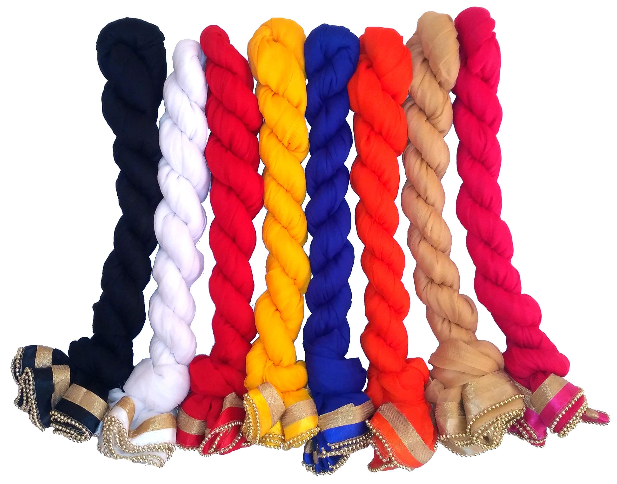 WHITEHEAVENWomen's Faux Chiffon Dupatta Multicolor Combo With Moti Lace (13 Variants)